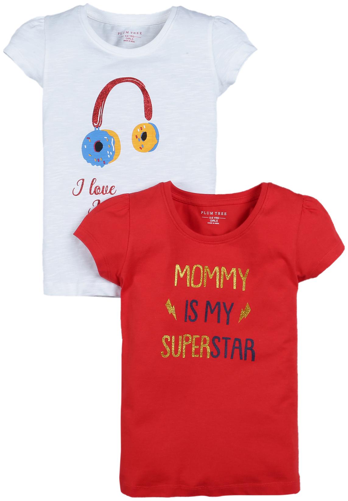 

PLUMTREE Girl Cotton Printed T shirt - Multi