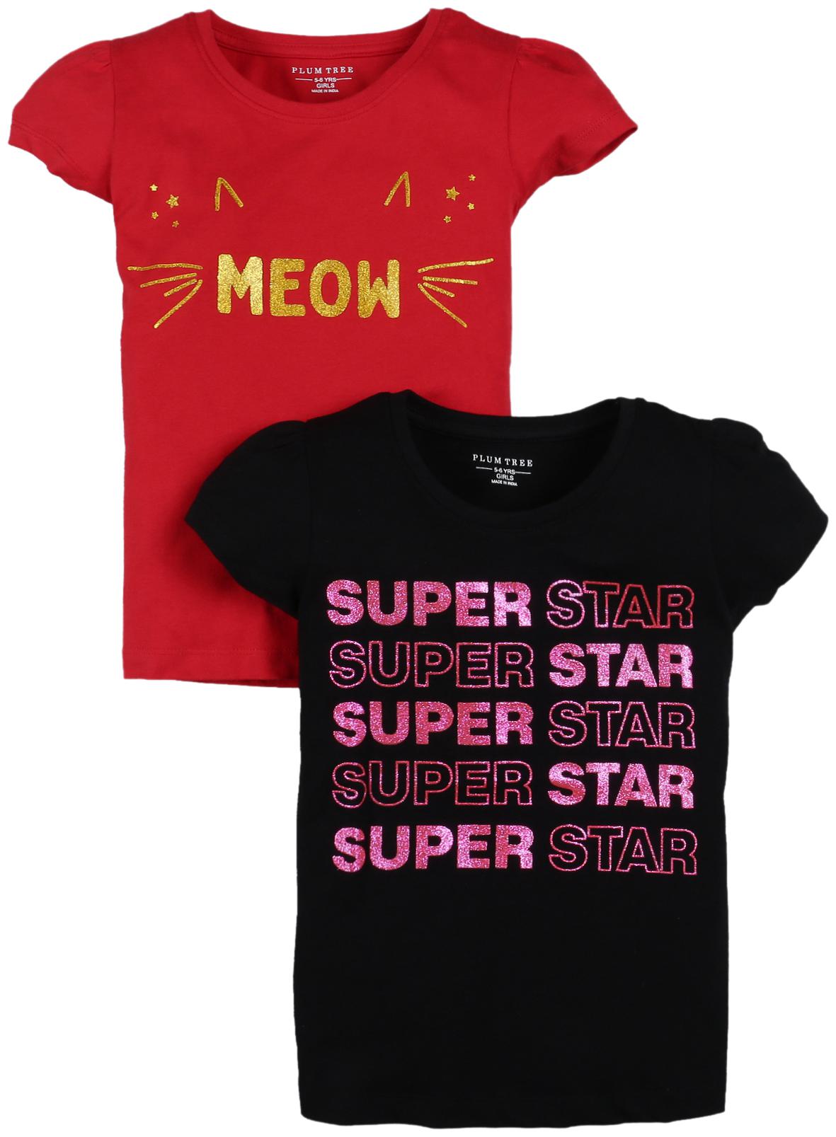 

PLUMTREE Girl Cotton Printed T shirt - Multi