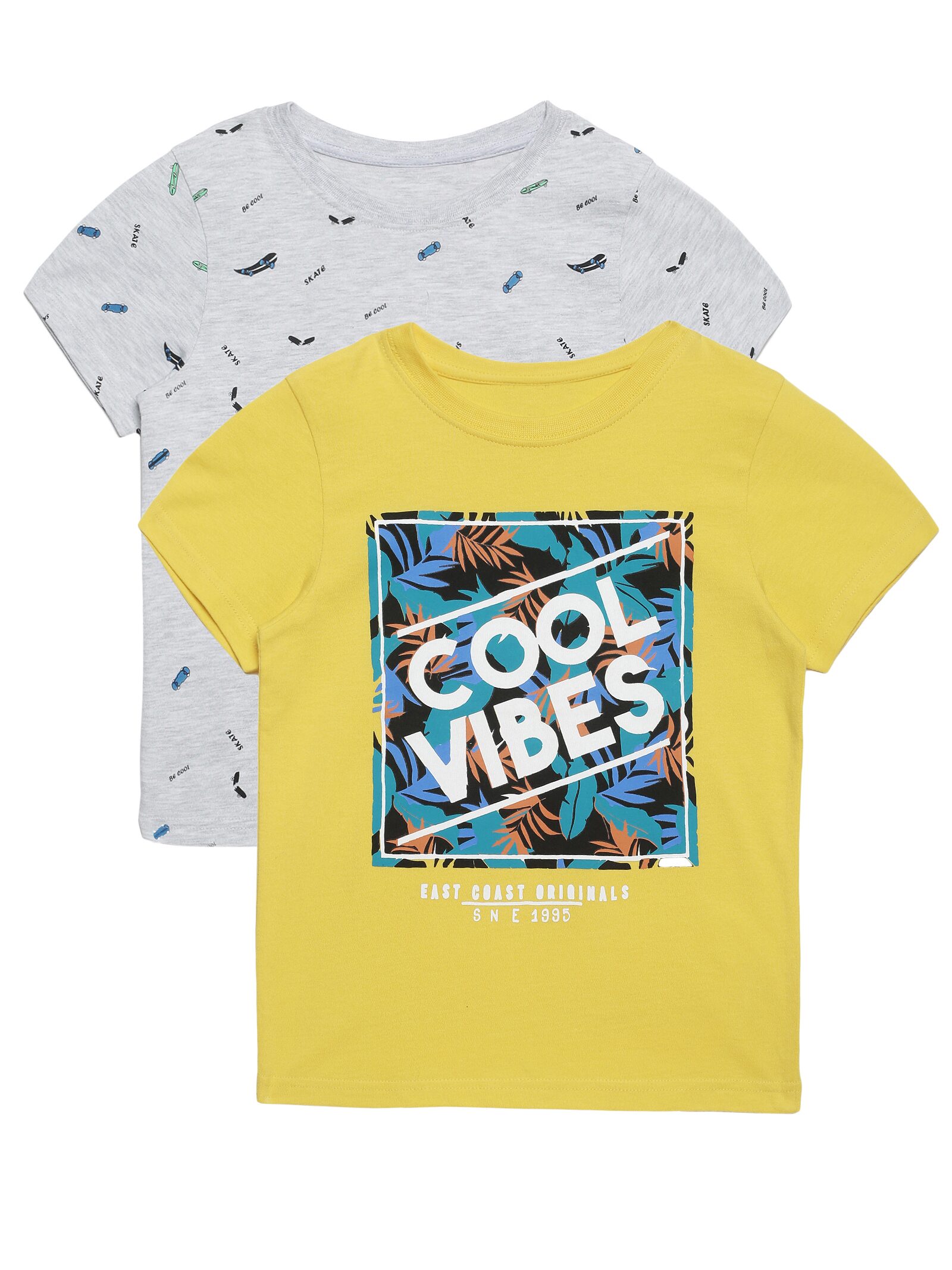 

PLUMTREE Boy Cotton Printed T-shirt - White Yellow