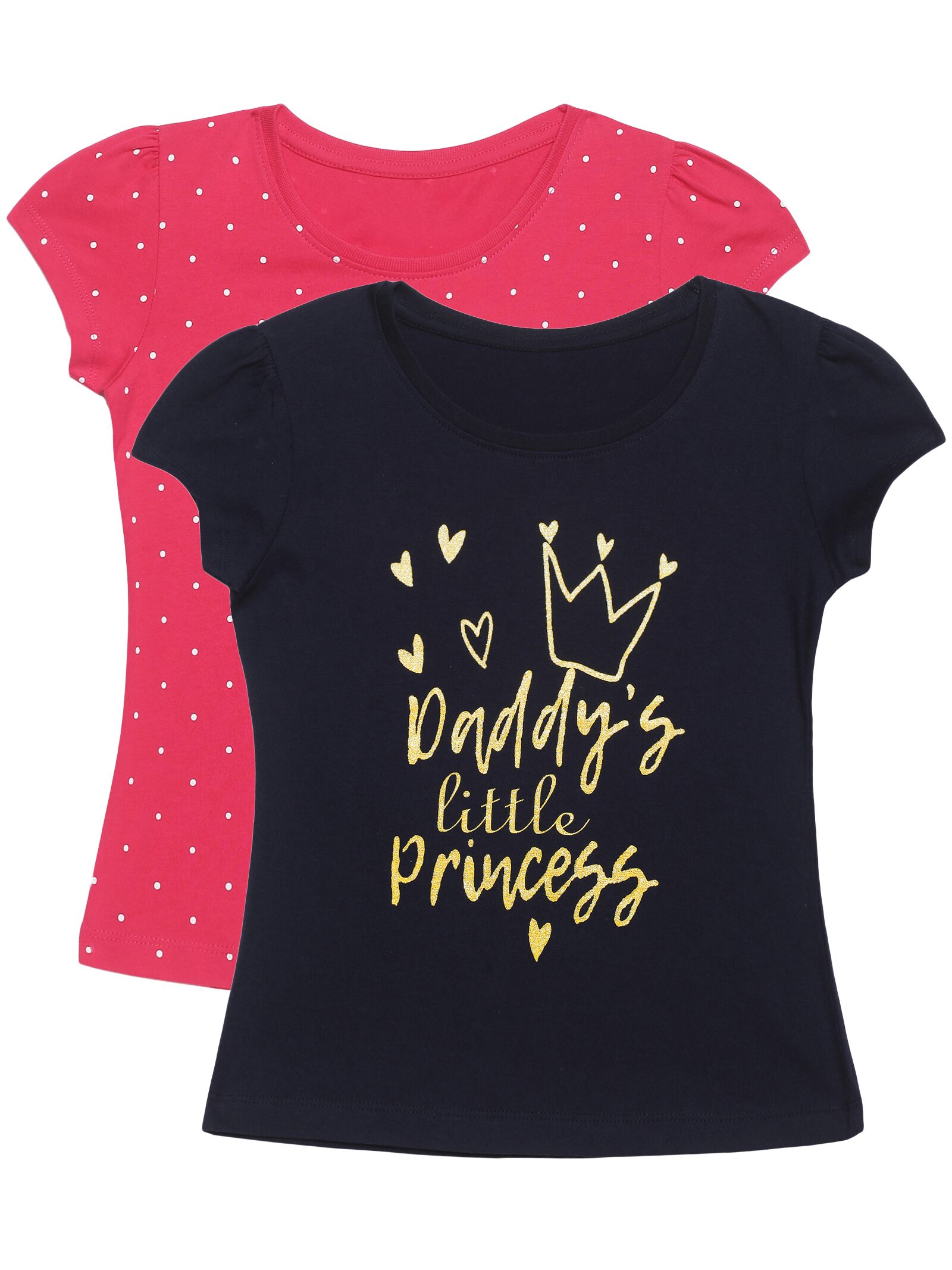

PLUMTREE Girl Cotton Printed T shirt - Pink Blue