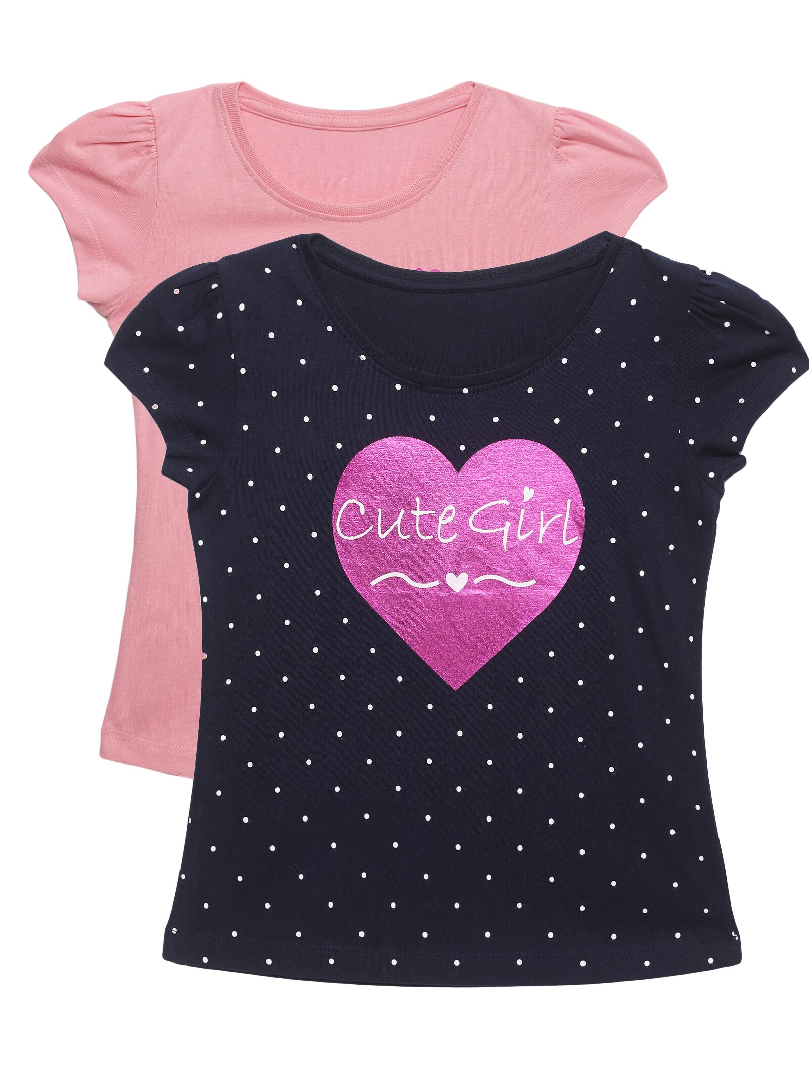 

PLUMTREE Girl Cotton Printed T shirt - Pink Blue