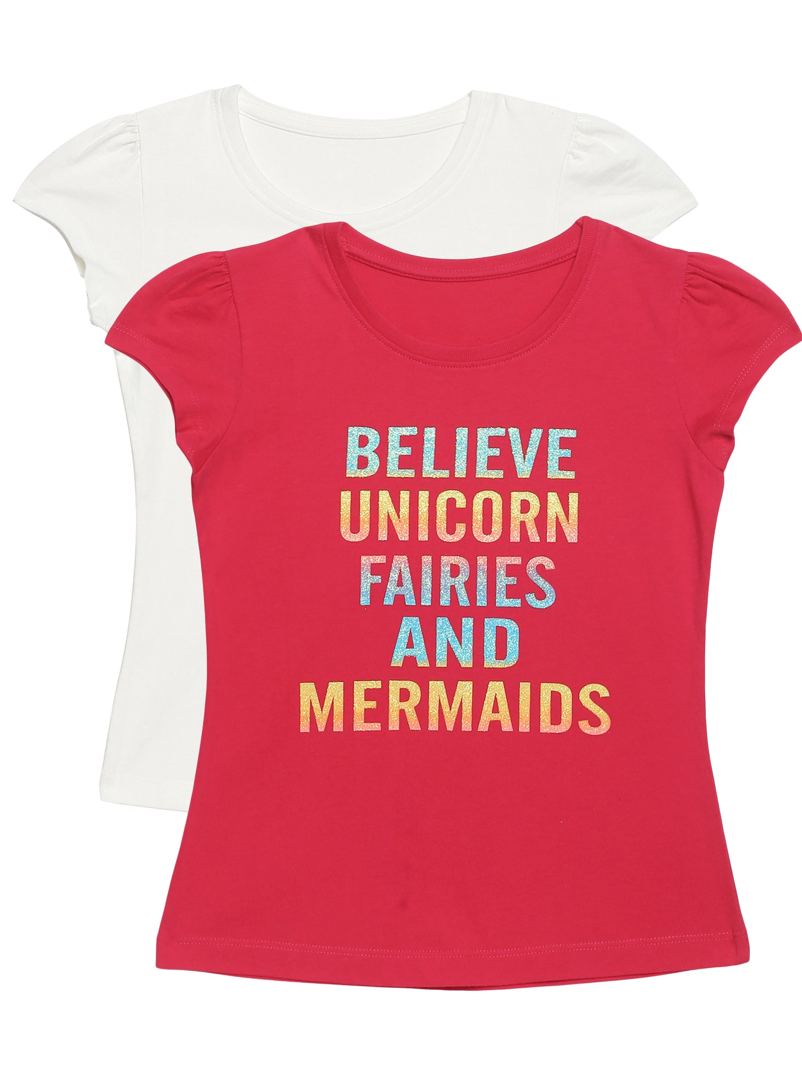 

PLUMTREE Girl Cotton Printed T shirt - White Red