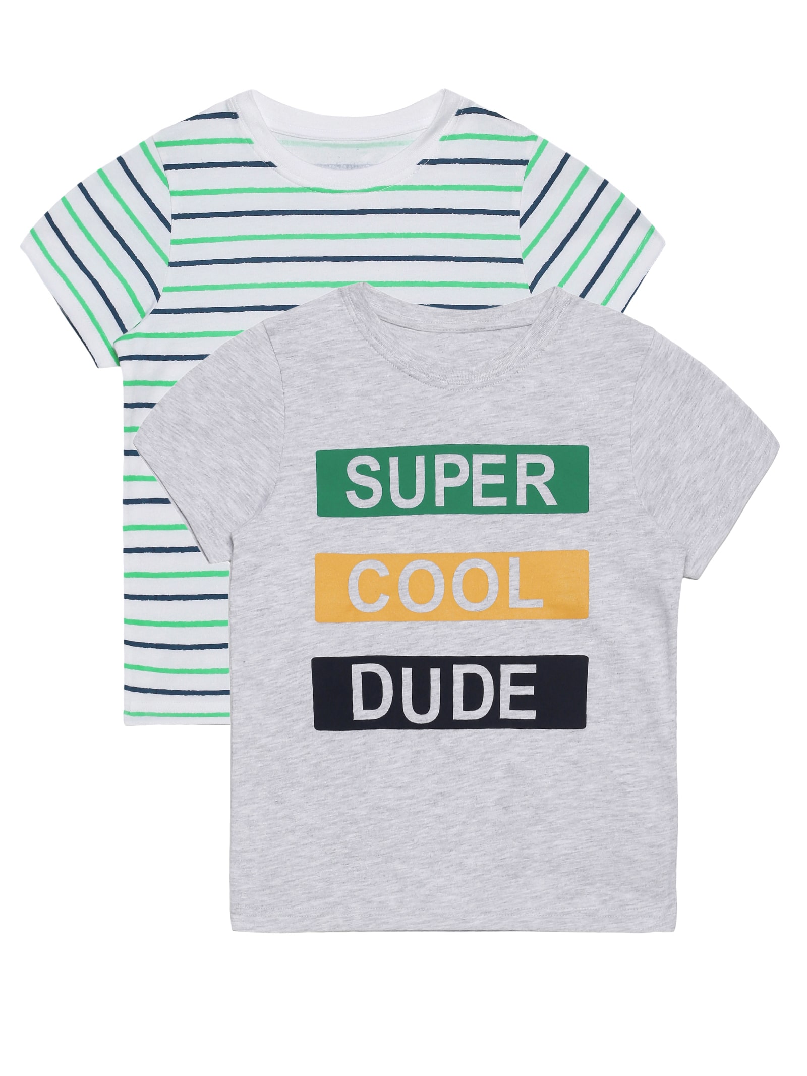 

PLUMTREE Boy Cotton Printed T-shirt - White Grey