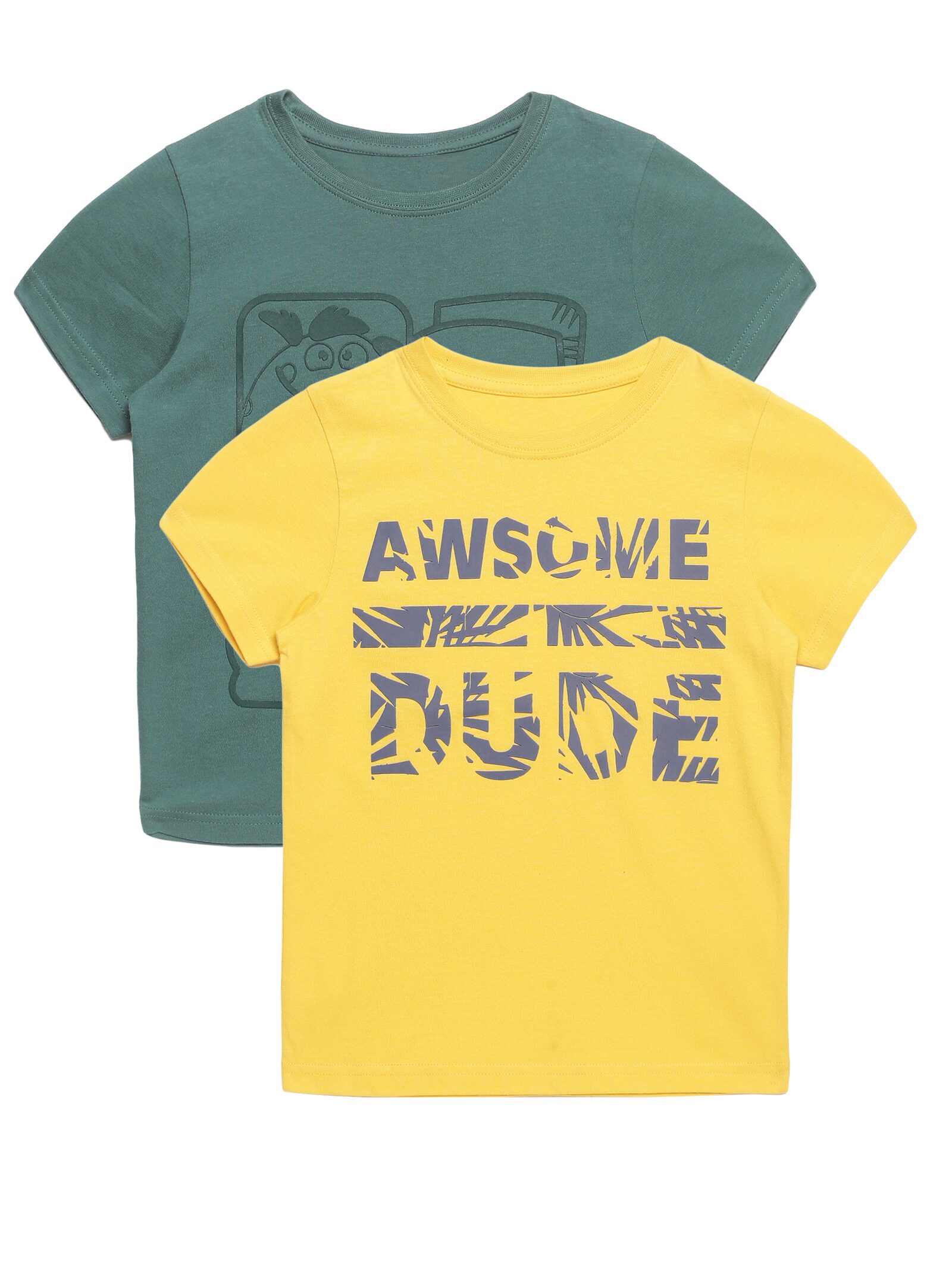 

PLUMTREE Boy Cotton Printed T-shirt - Blue Yellow