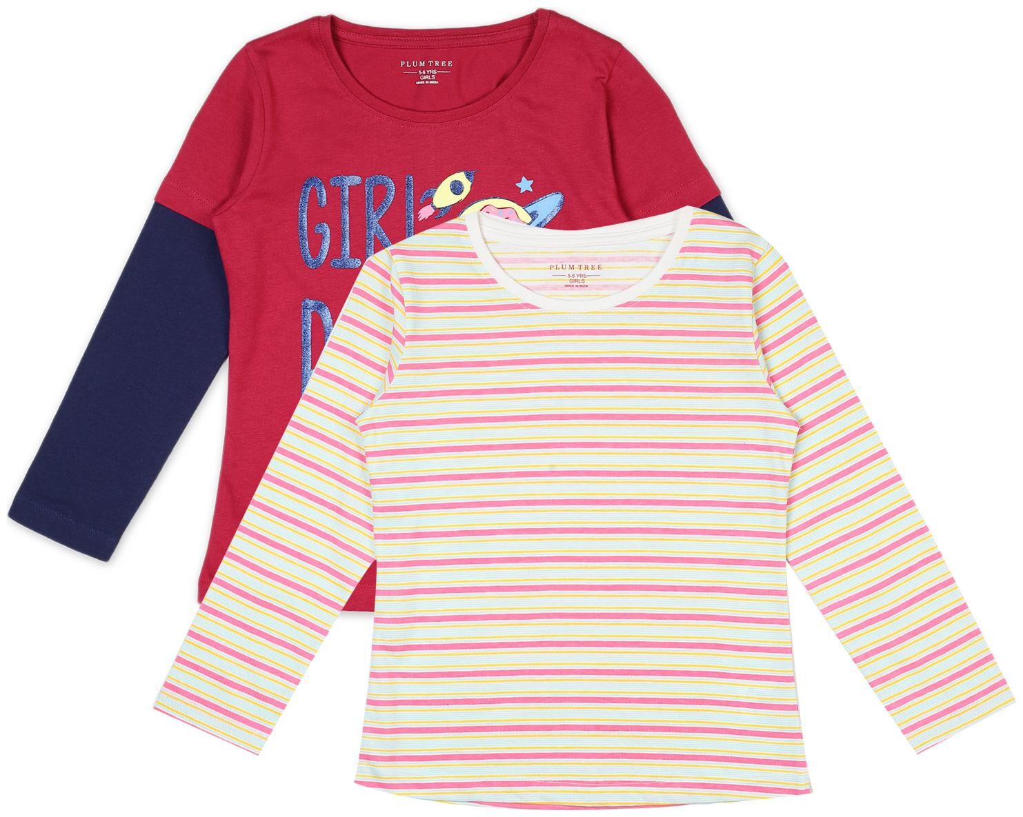 

PLUMTREE Girl Cotton Printed T shirt - Multi