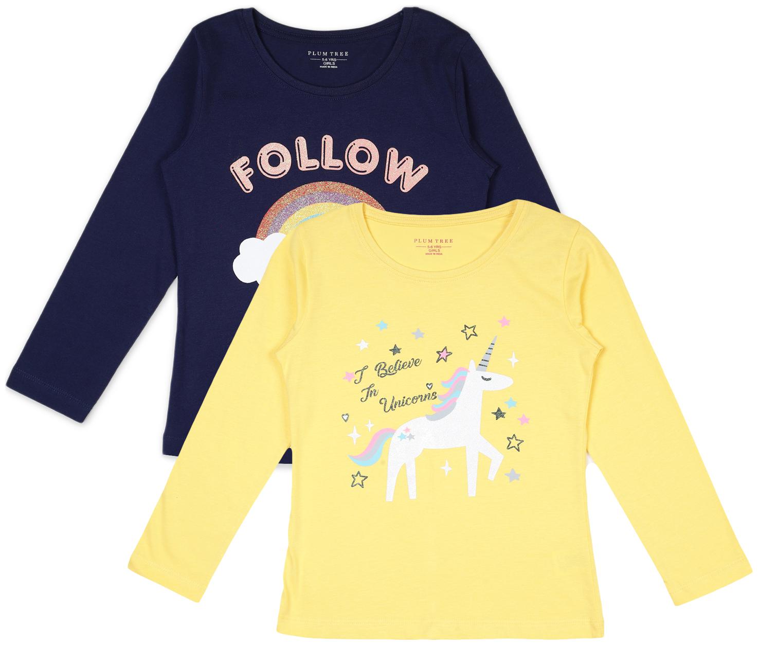 

PLUMTREE Girl Cotton Printed T shirt - Multi