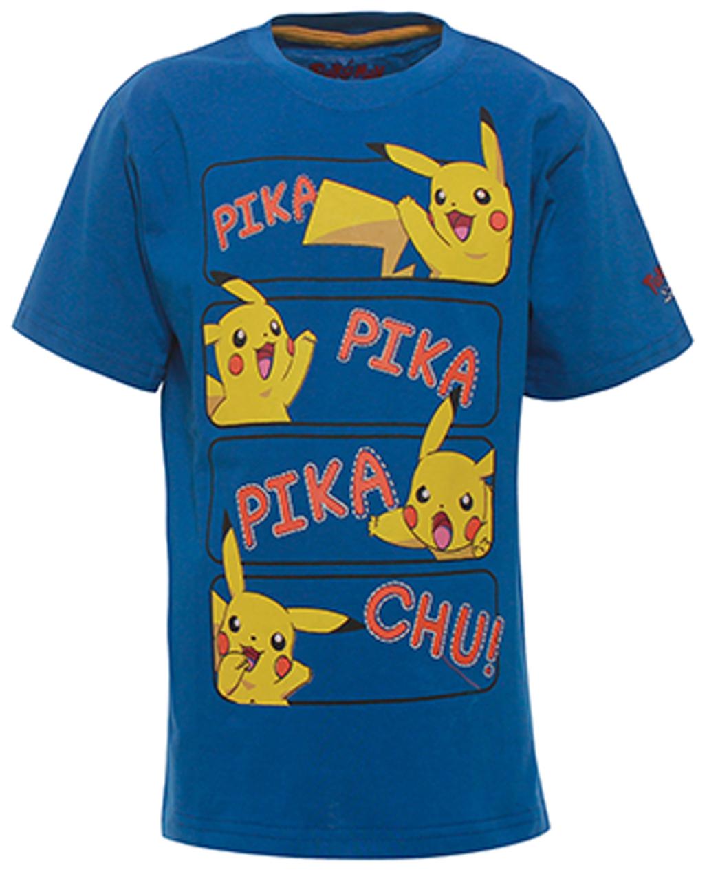 pokemon pikachu pika printed blue t-shirt
