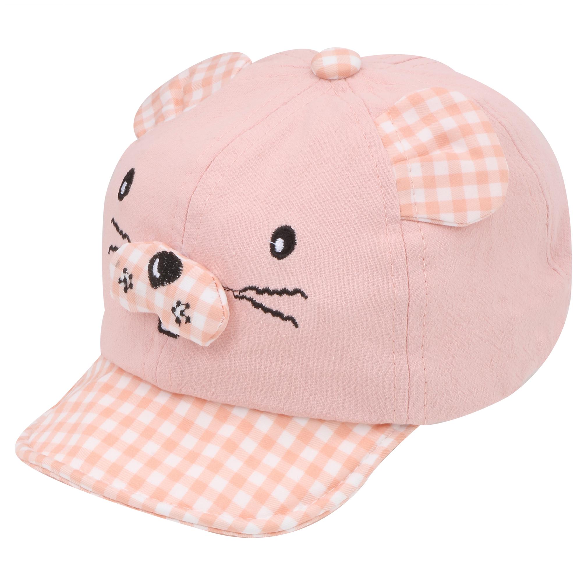 

Pokory Caps for Kids Pink Soft Cotton with Adjustable Cap from 6 months to 3 years For Boy Girl Children C133 Elegant Series