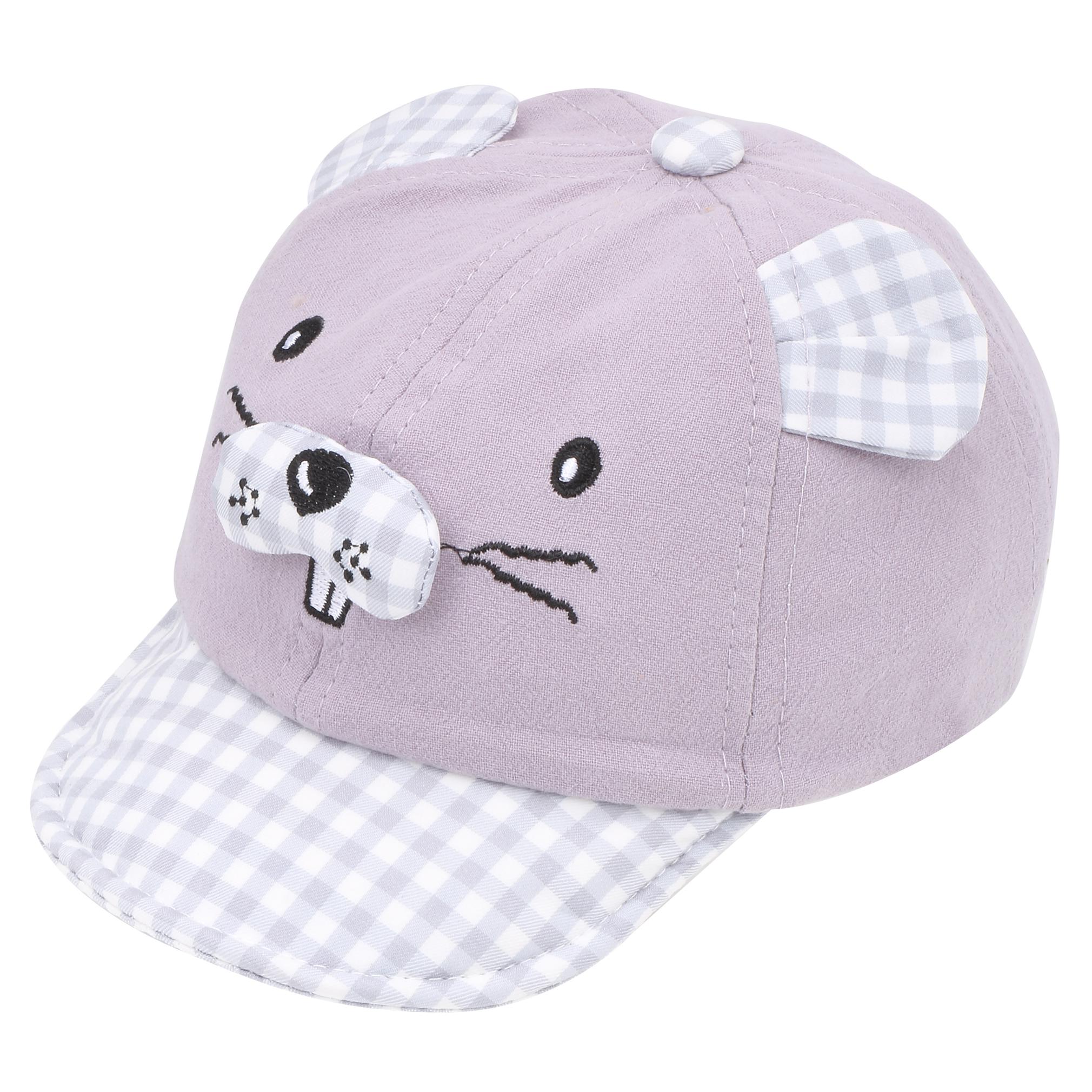 

Pokory Caps for Kids Grey Soft Cotton with Adjustable Cap from 6 months to 3 years For Boy Girl Children C133 Elegant Series