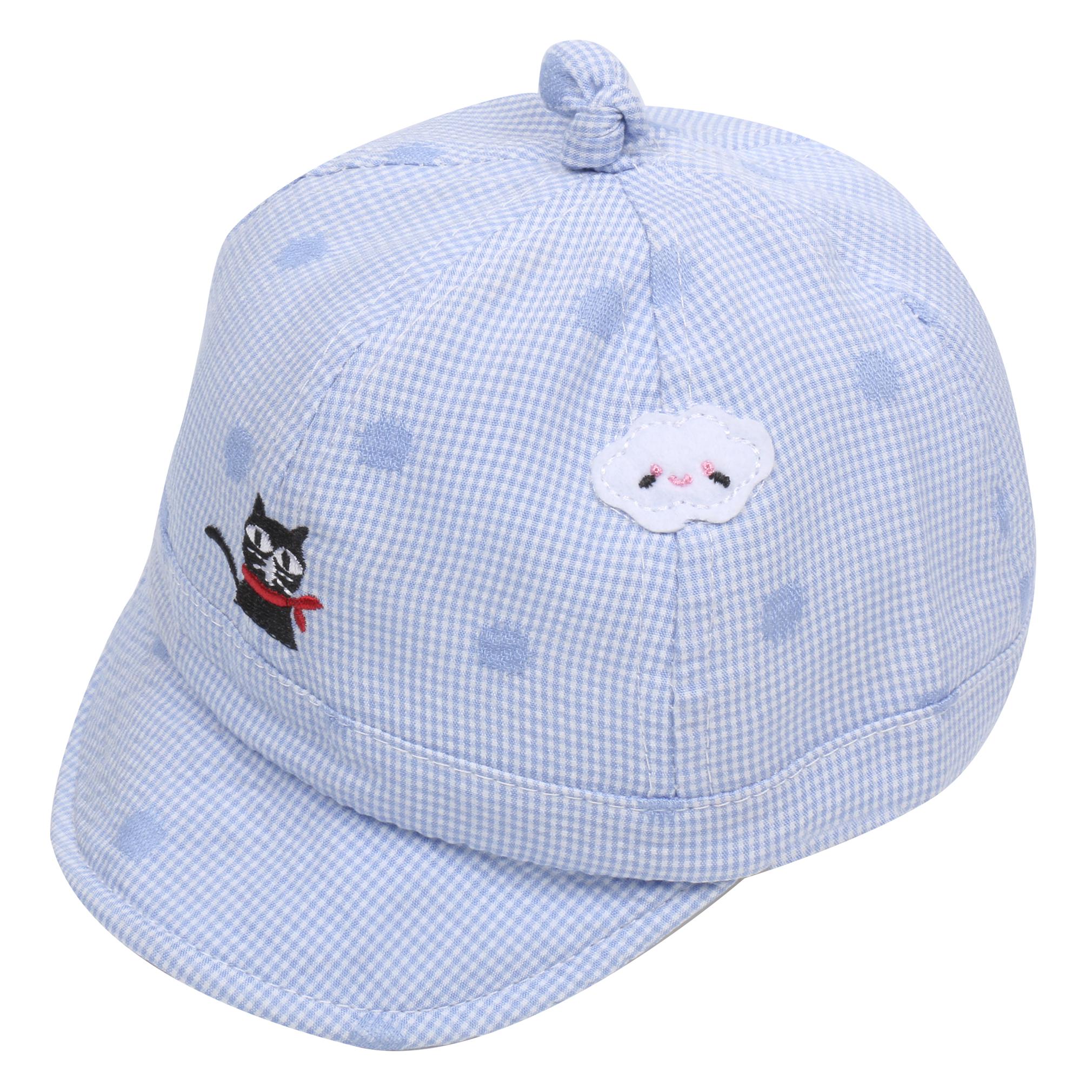 

Pokory Caps for Kids Blue White Soft Cotton with Adjustable Cap from 6 months to 3 years For Boy Girl Children C137 Black Cat Series
