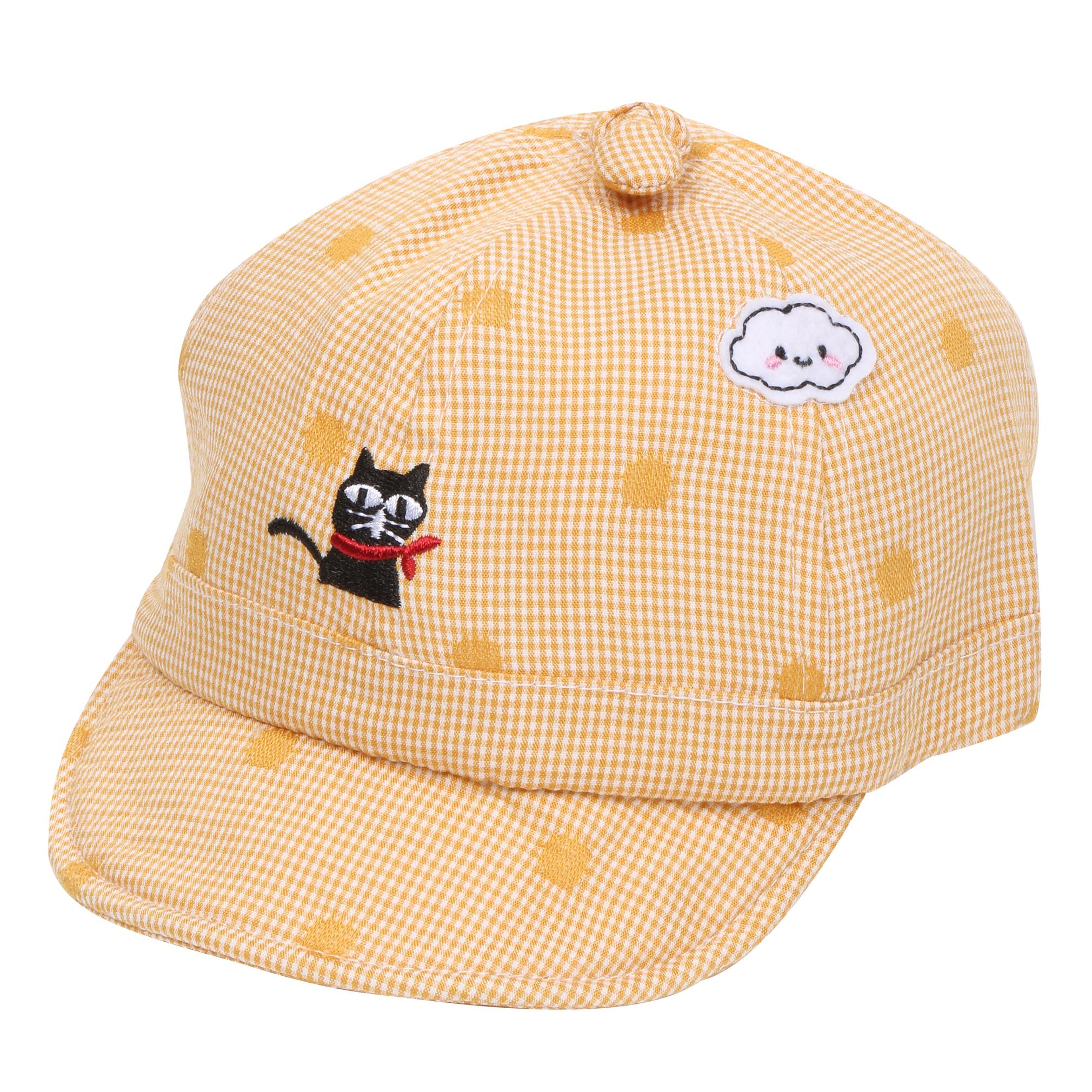 

Pokory Caps for Kids Yellow Soft Cotton with Adjustable Cap from 6 months to 3 years For Boy Girl Children C137 Black Cat Series
