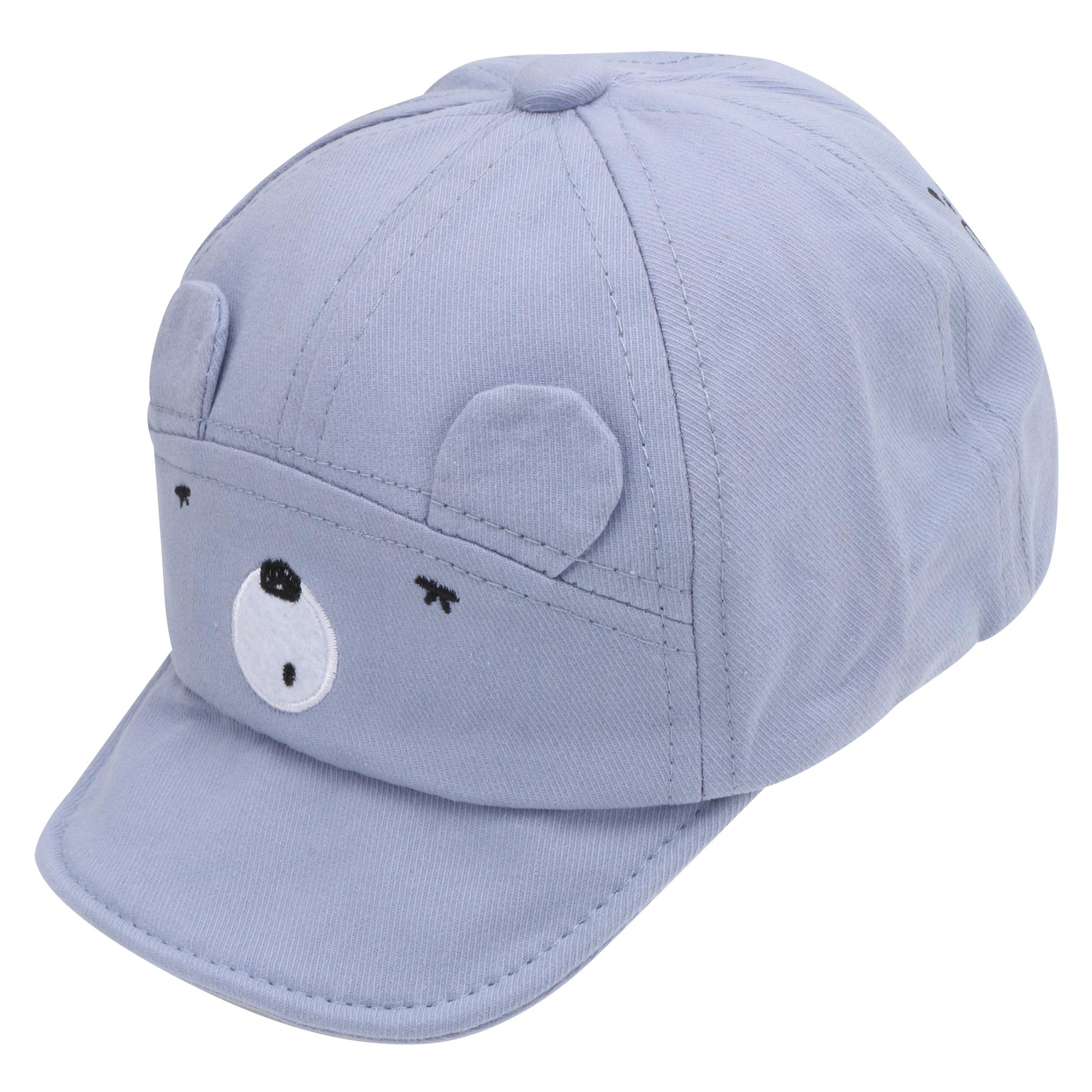 

Pokory Caps for Kids Blue Soft Cotton with Adjustable Cap from 6 months to 3 years For Boy Girl Children C123 Teady Bear Series