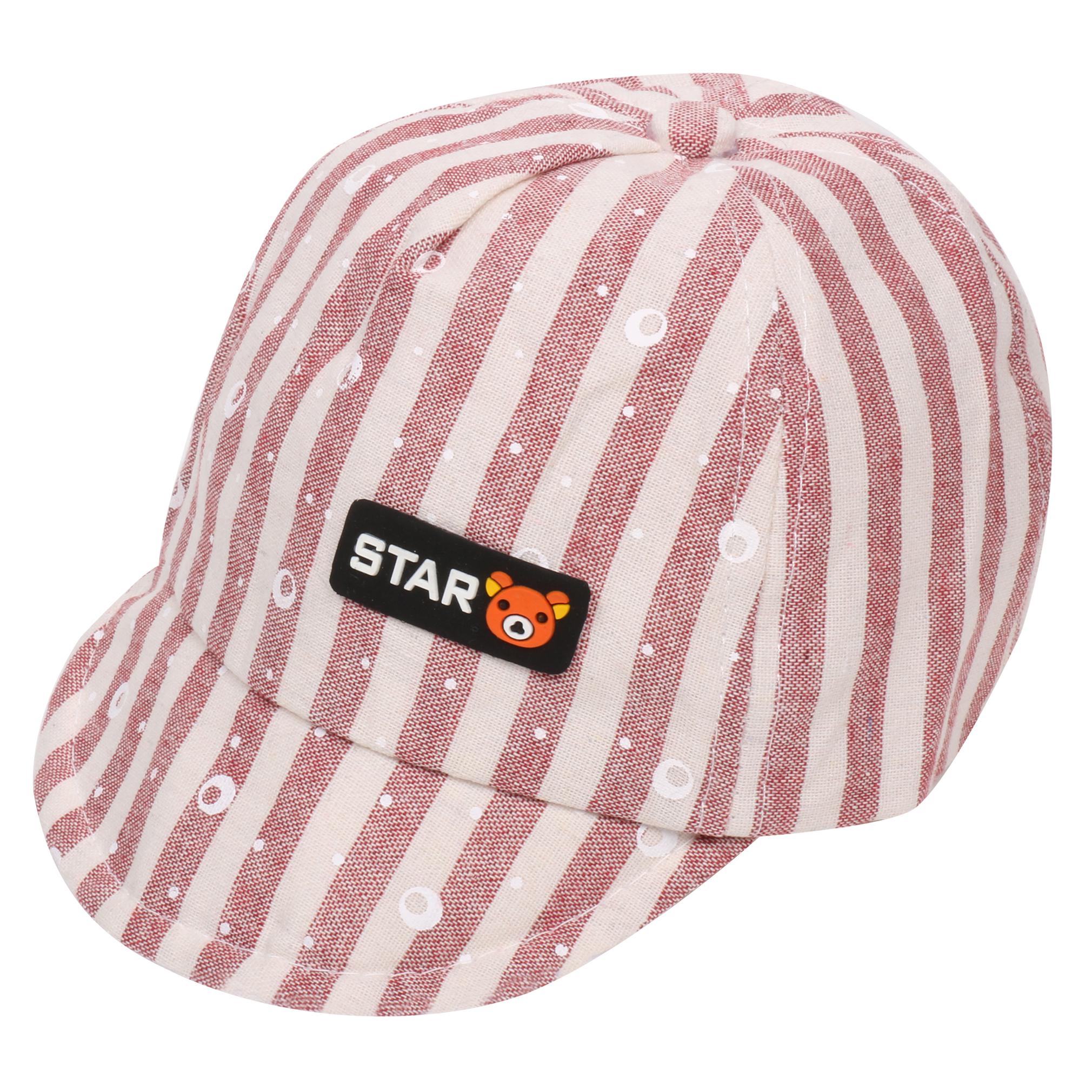 

Pokory Caps for Kids Pink Soft Cotton with Adjustable Cap from 6 months to 3 years For Boy Girl Children C147 Star Bear Series
