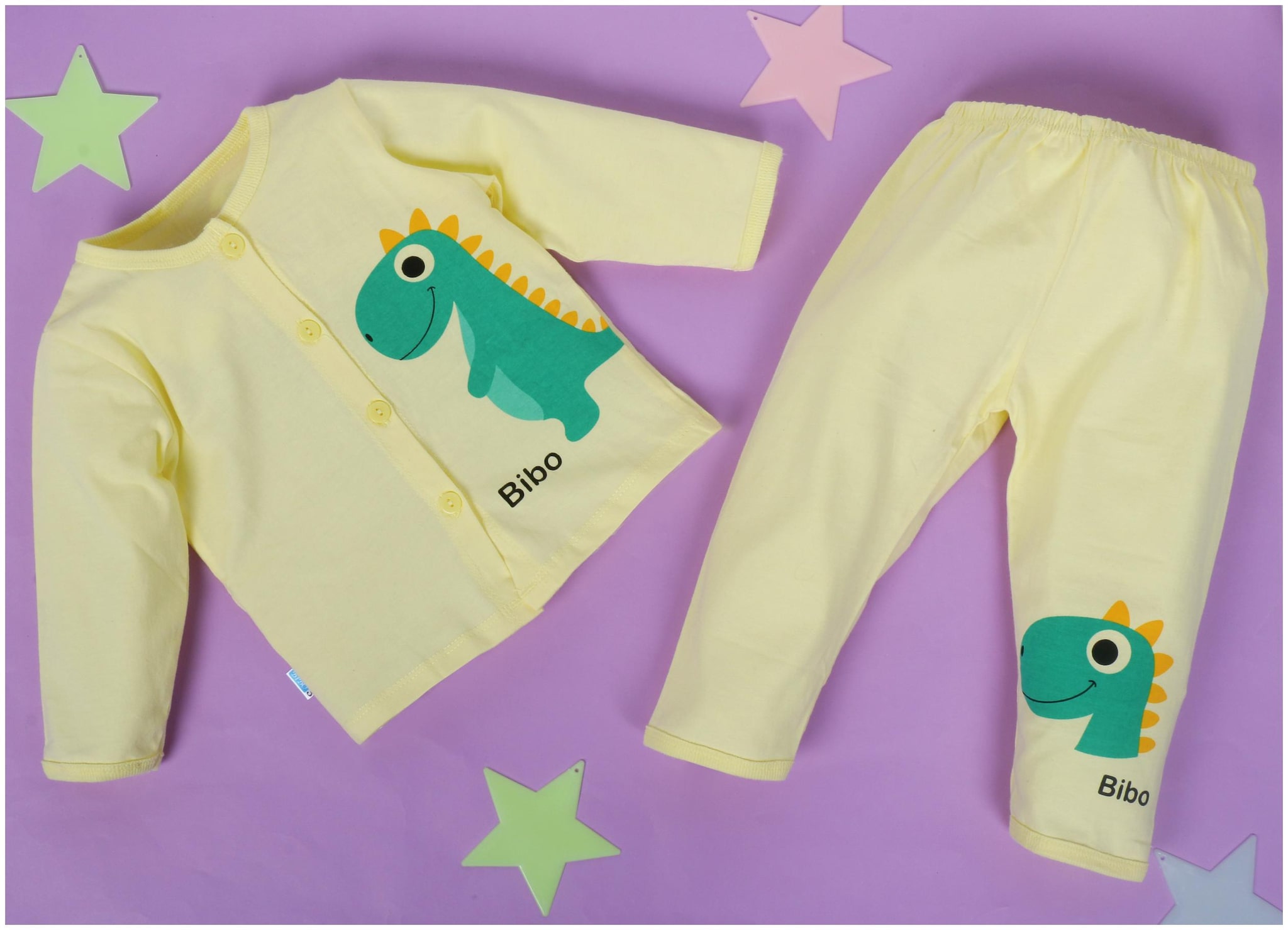 

POKORY Unisex Cotton Printed Body suit - Yellow