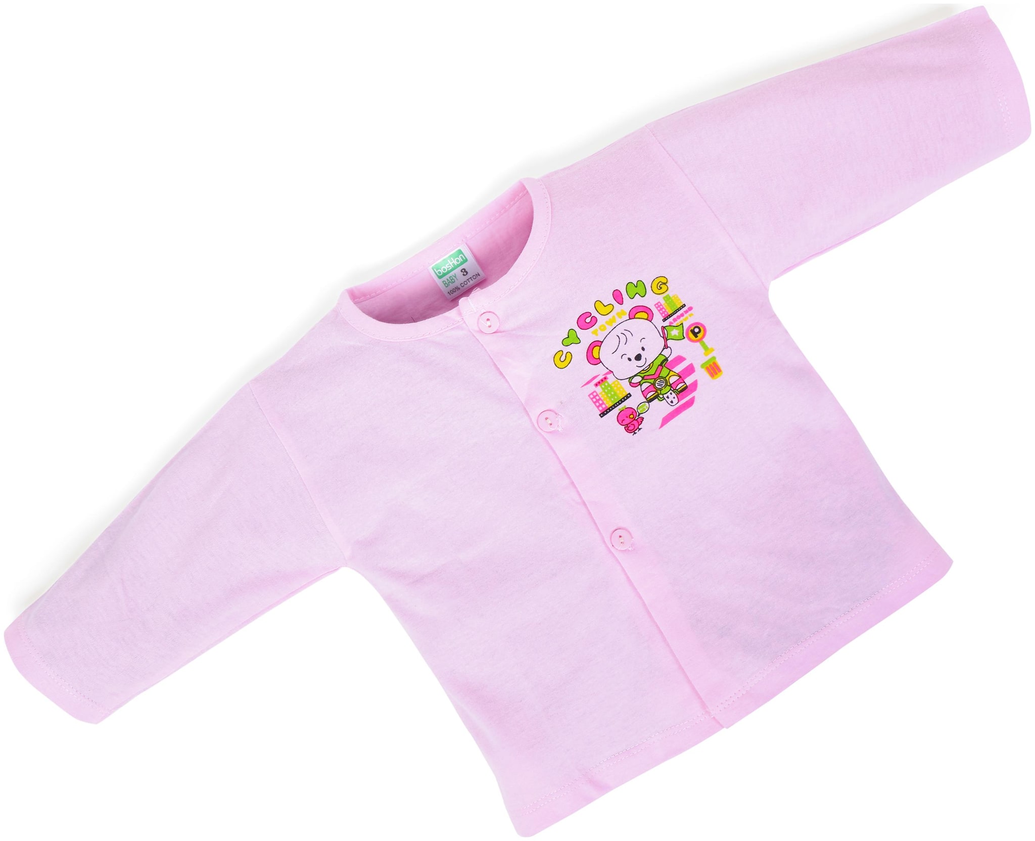 

POKORY Cotton Printed T shirt for Unisex Infants - Pink