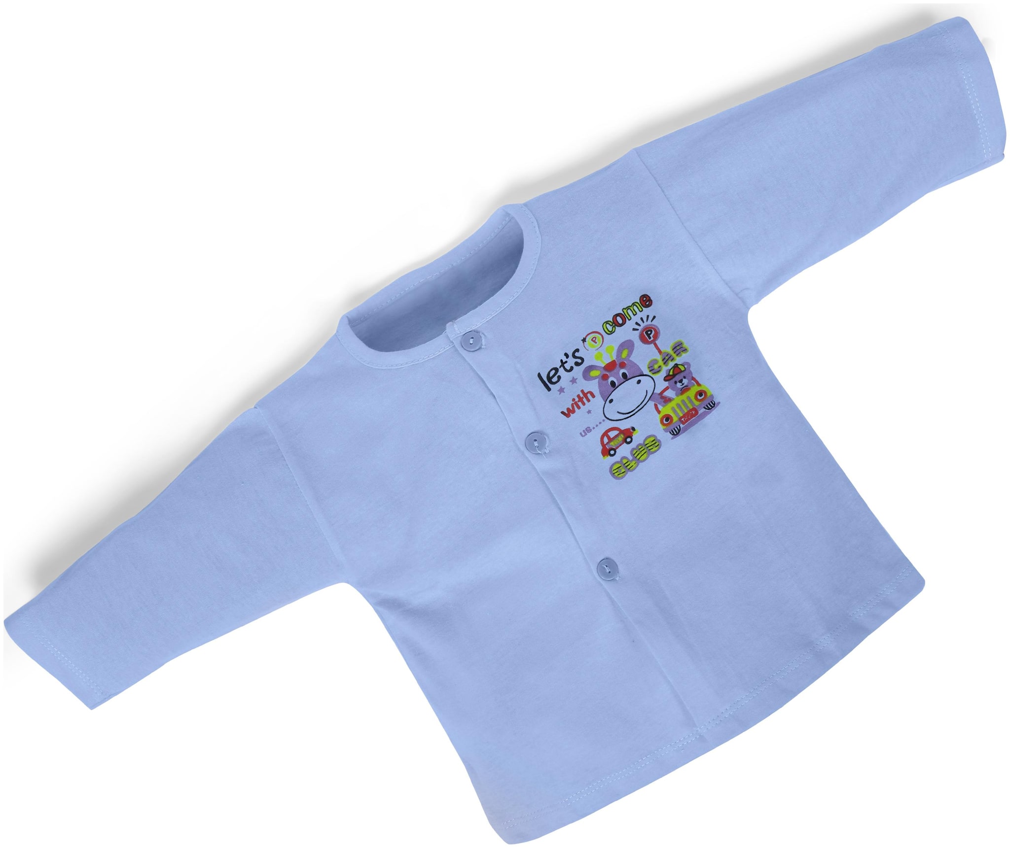 

POKORY Cotton Printed T shirt for Unisex Infants - Blue