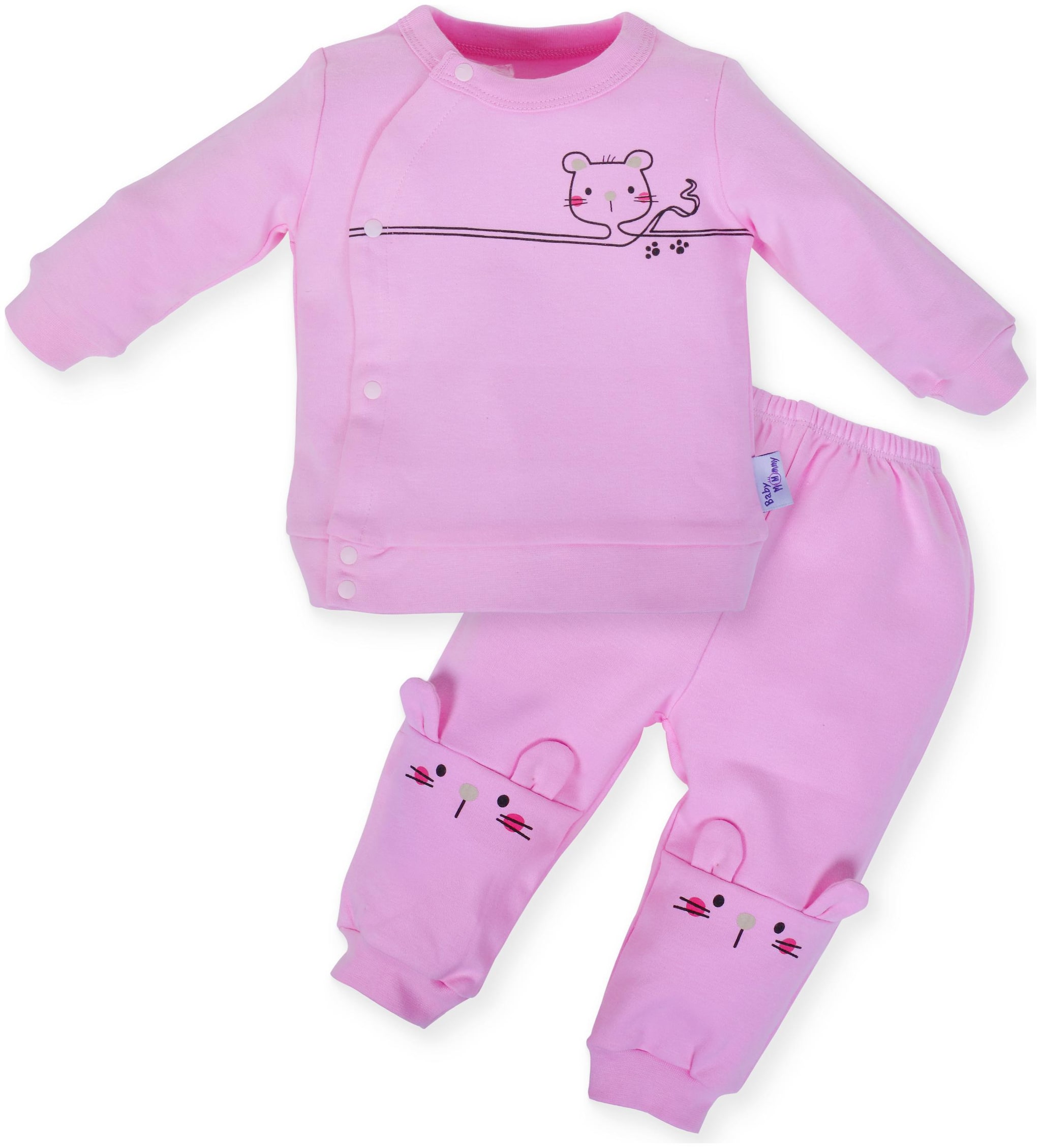 

POKORY Unisex Cotton Printed Body suit - Pink