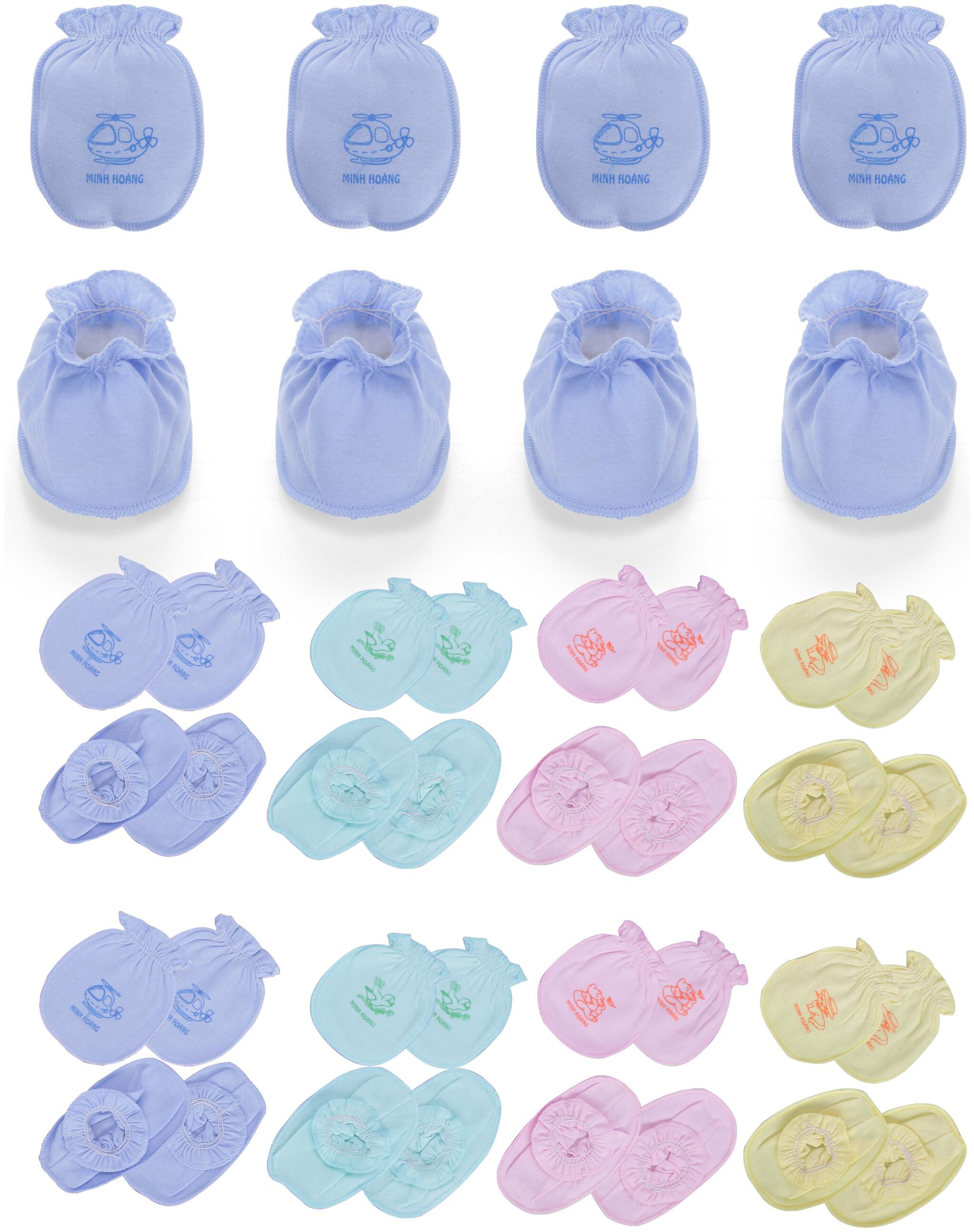 

Pokory Mitten Set for Babies with One Cotton Cap and One Hand Glove Mitten Pack of 10 Set For baby Boys and baby Girls (Multi)