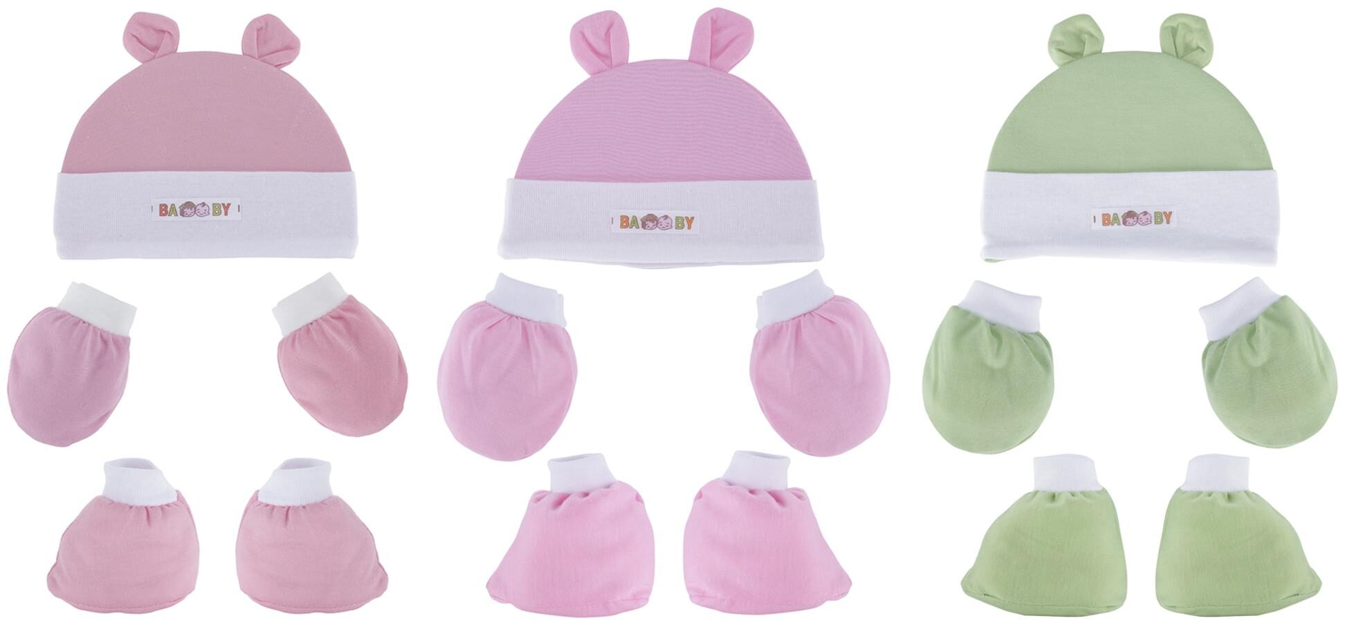 

POKORY Mitten Cotton Pack of 3 Pink