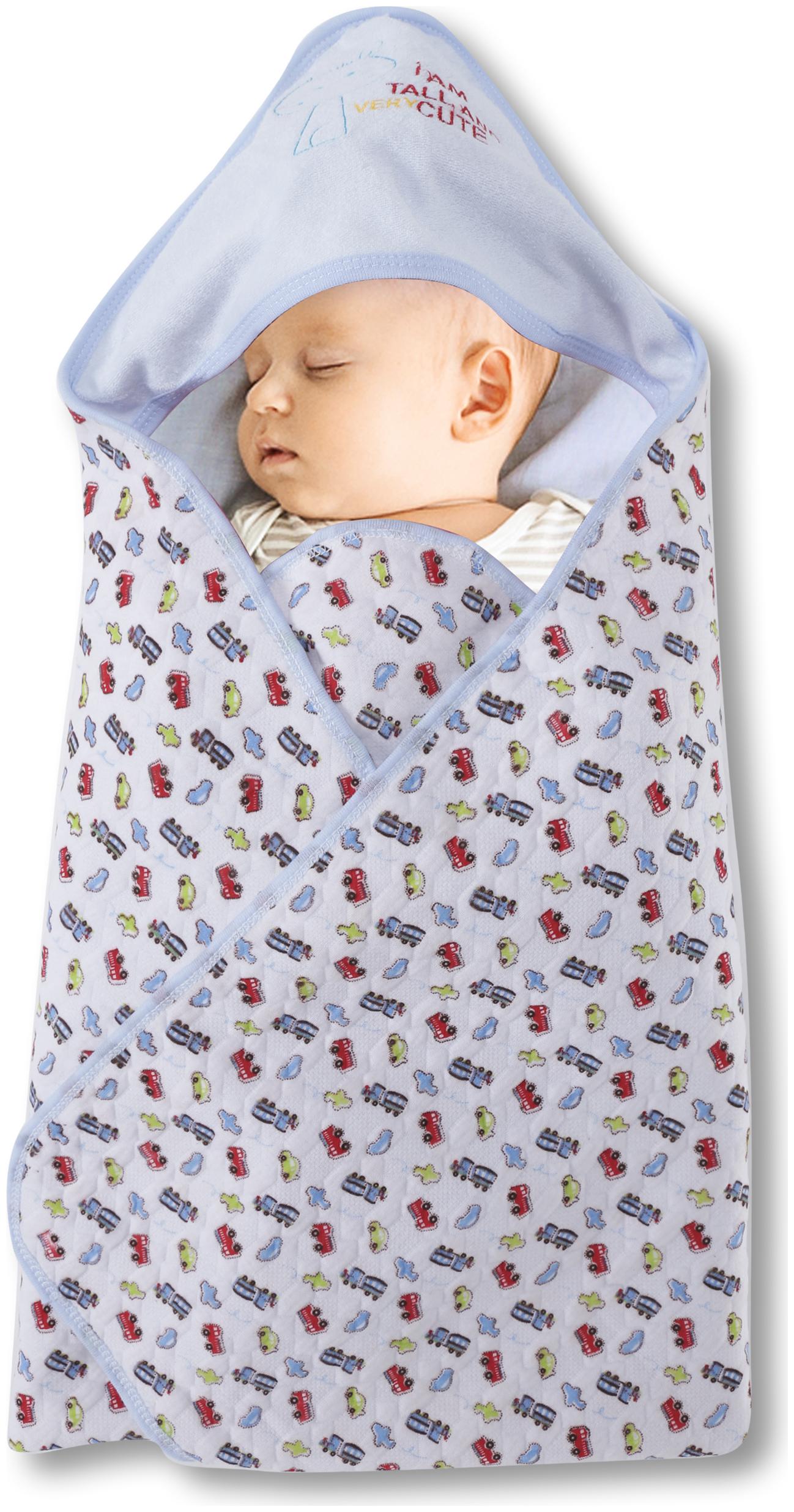 

Pokory Wrap for New Born Pack of 1 Blue Color Infant Baby Girls and Boys Luxury Soft Wrap for Warm Cover Winter Blanket Cum Quilt Sleeping Bag Wrap for 0 to 12 Months