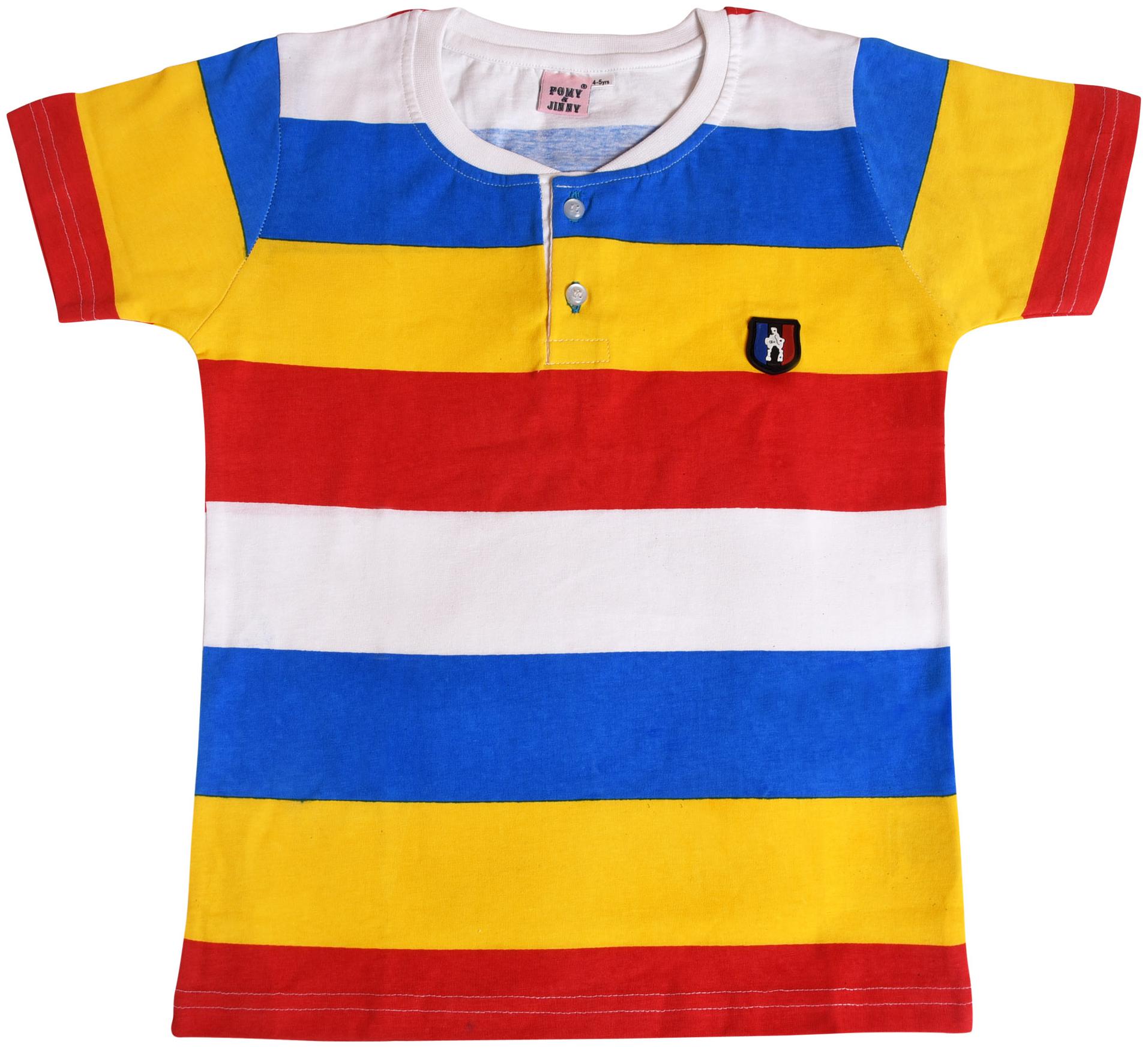 

POMY JINNY Boy Cotton Colorblocked T-shirt - Multi