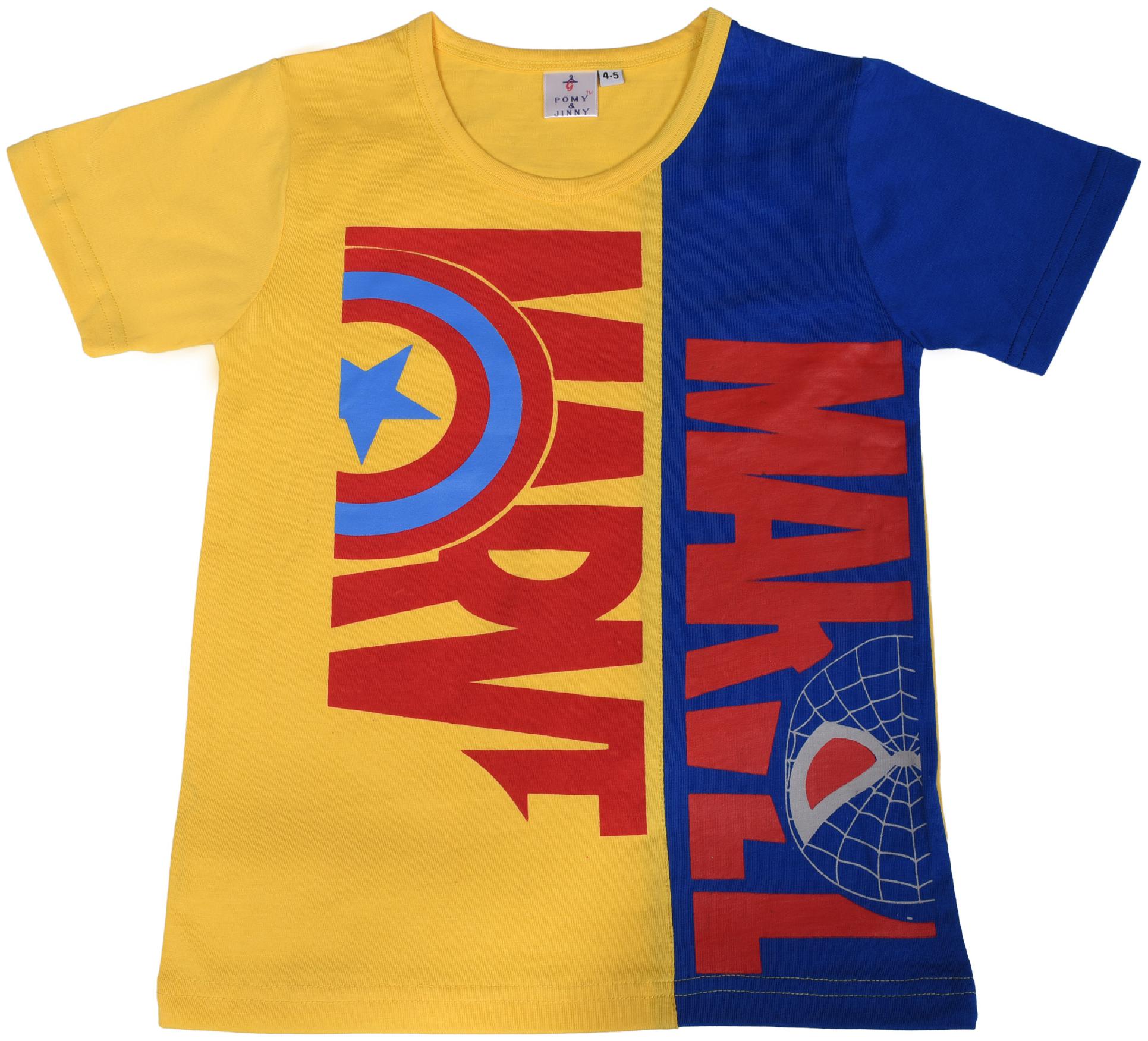 

POMY JINNY Boy Cotton Printed T-shirt - Yellow Blue