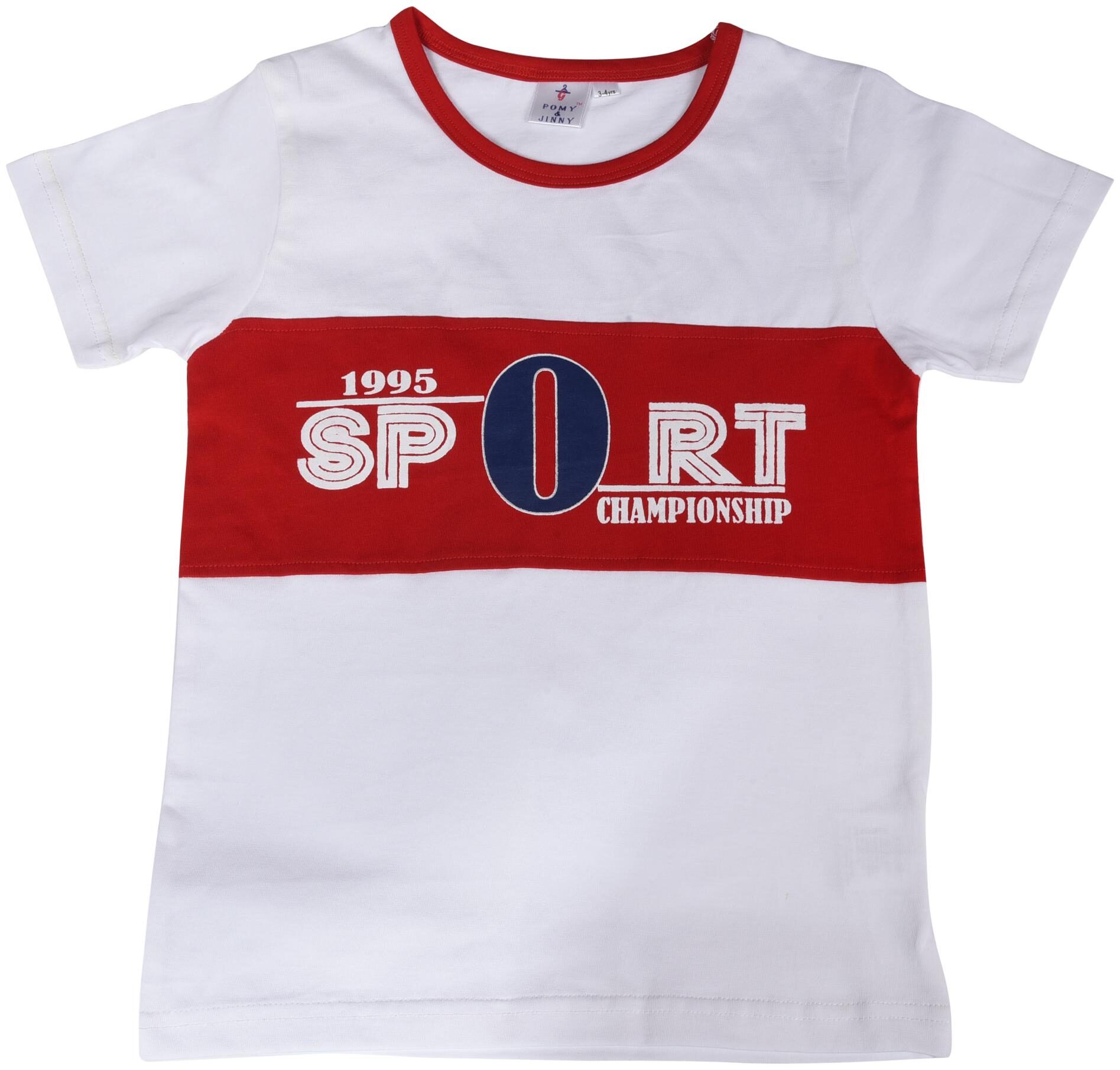 

POMY JINNY Boy Cotton Printed T-shirt - Red White