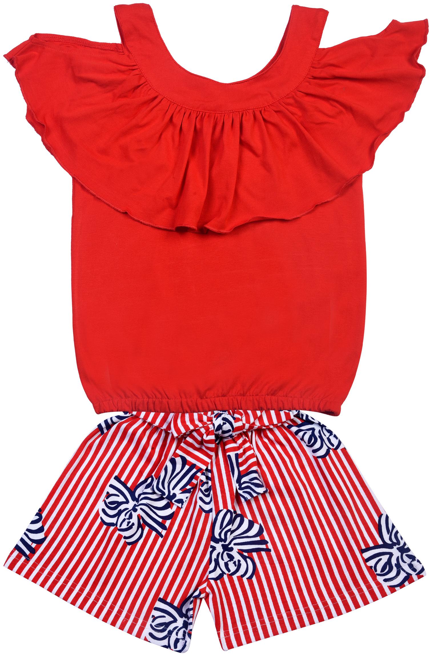 

POMY JINNY Girl Cotton Top Bottom Set - Red