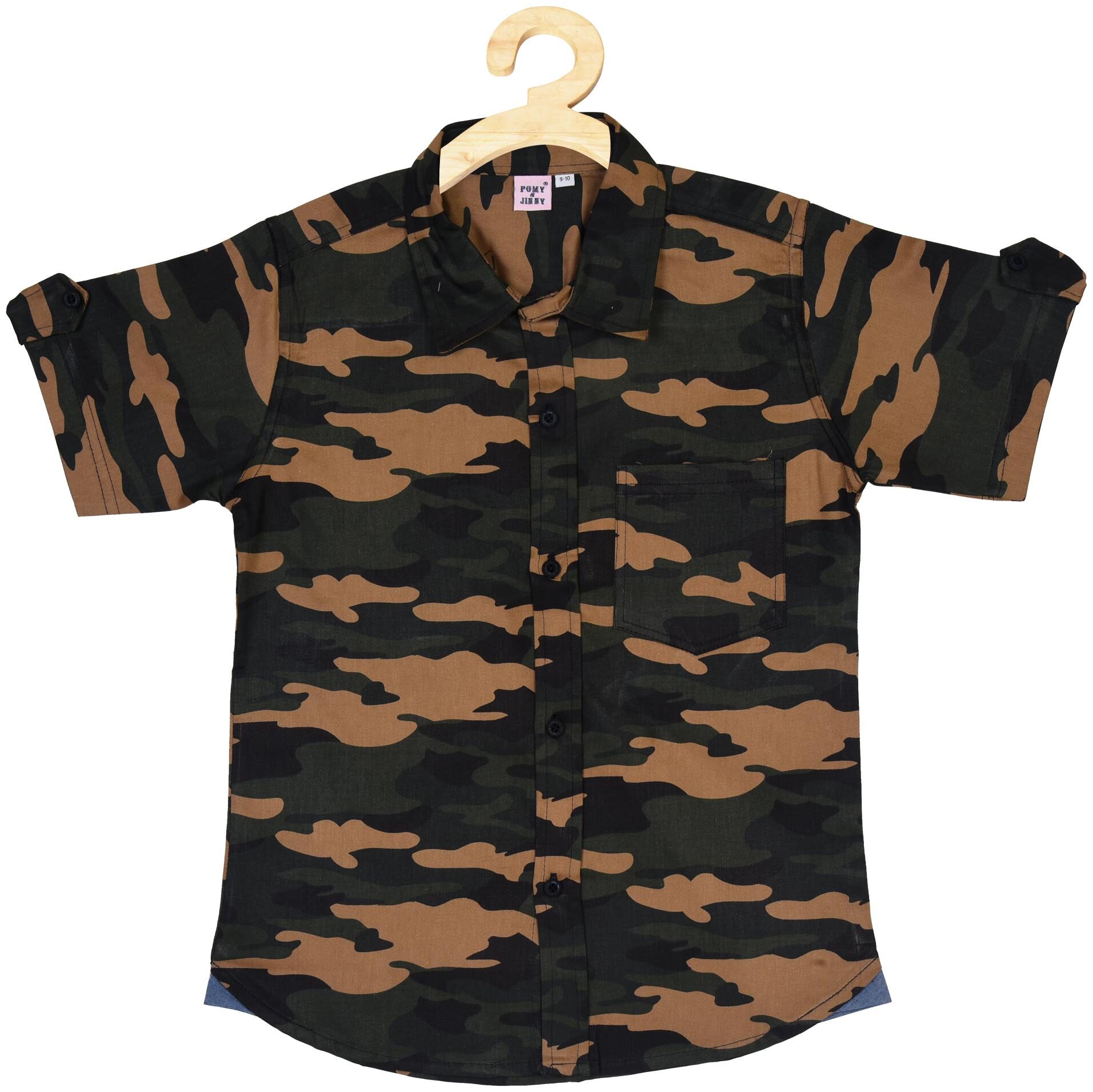 

POMY JINNY Cotton Camouflage Multi Color Casual Shirt For Boy