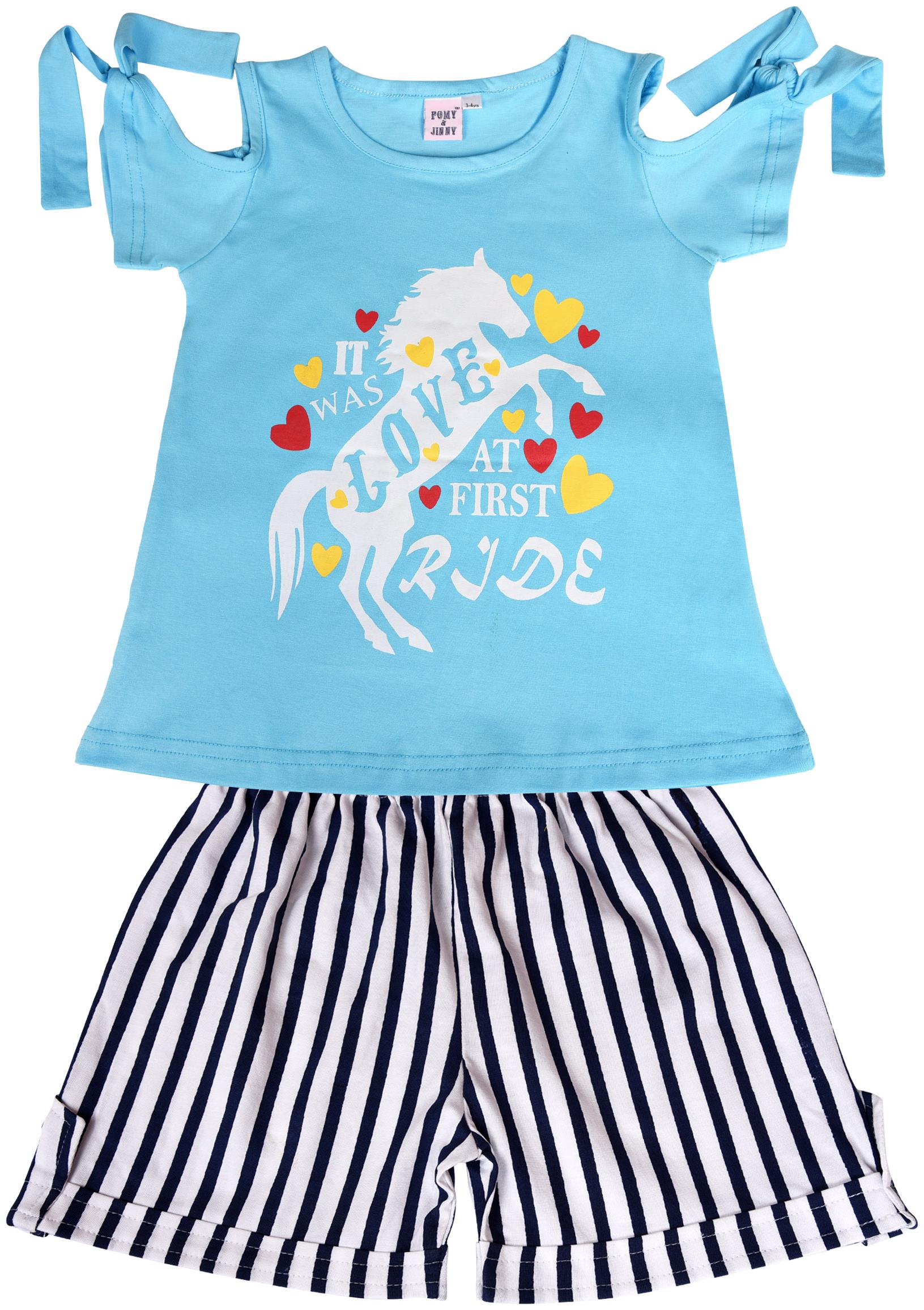 

POMY JINNY Girl Cotton Top Bottom Set - Multi