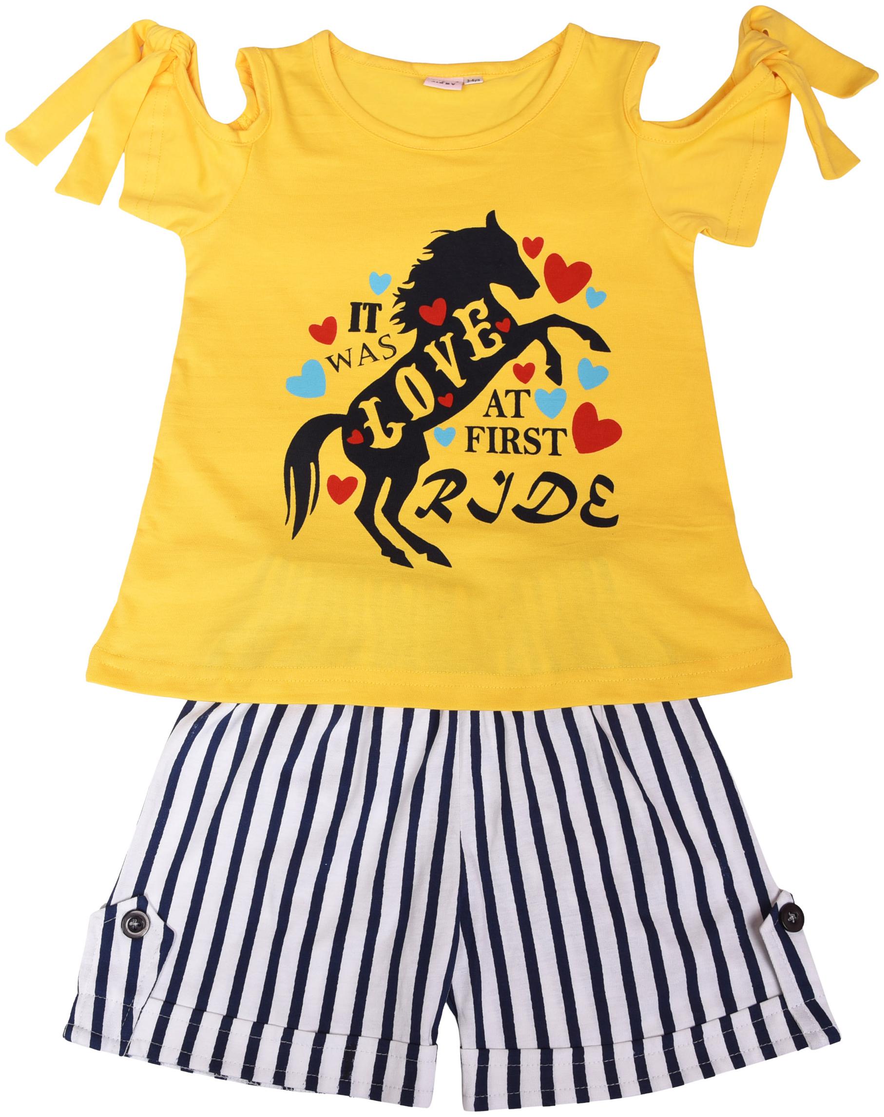 

POMY JINNY Girl Cotton Top Bottom Set - Multi