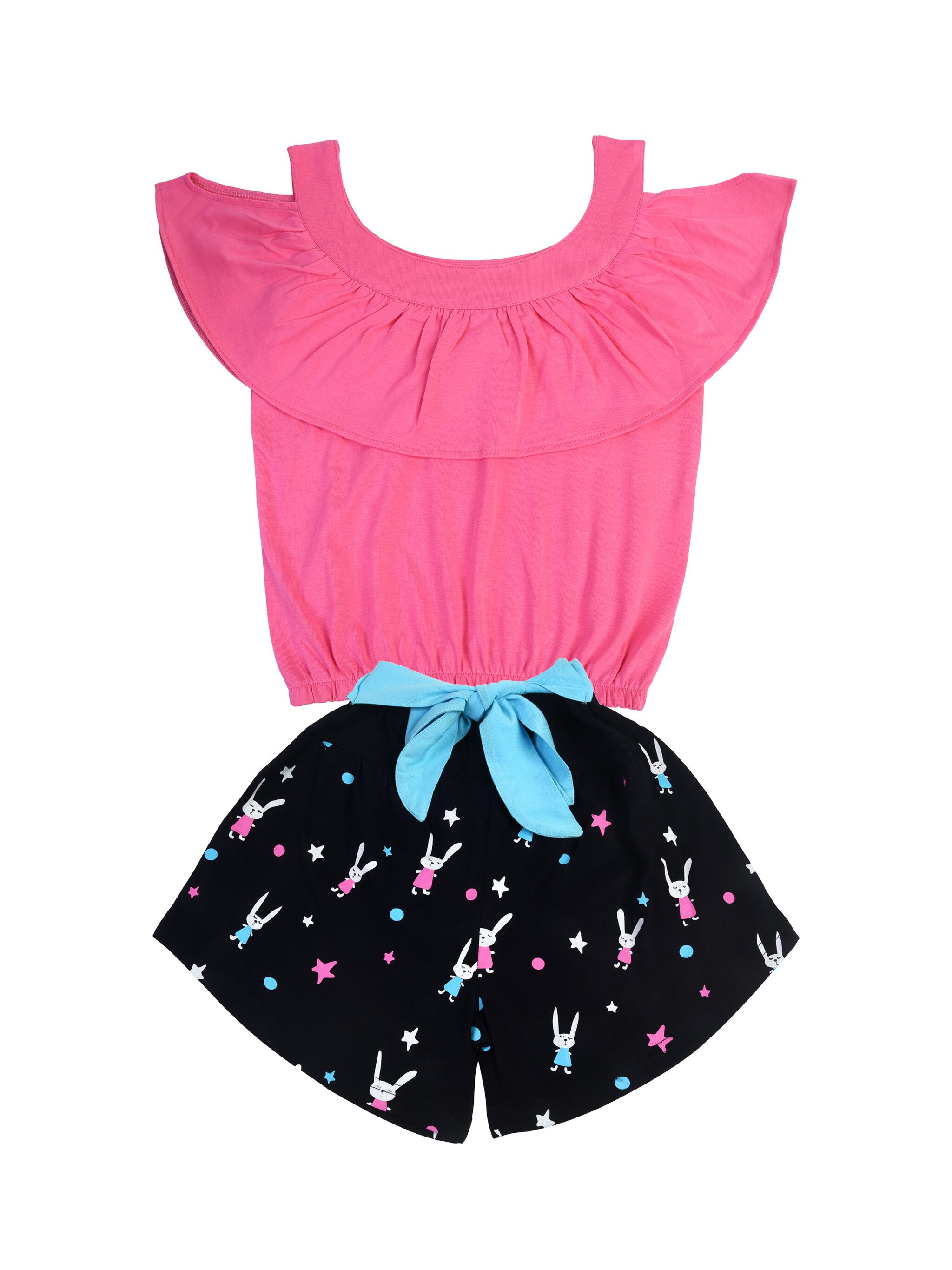 

POMY JINNY Girl Cotton Top Bottom Set - Pink