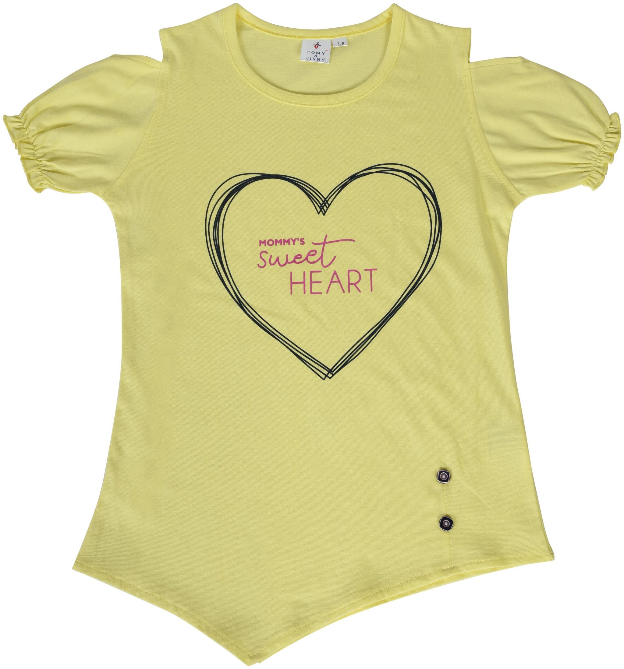 

POMY JINNY Girl Cotton Printed Top - Yellow