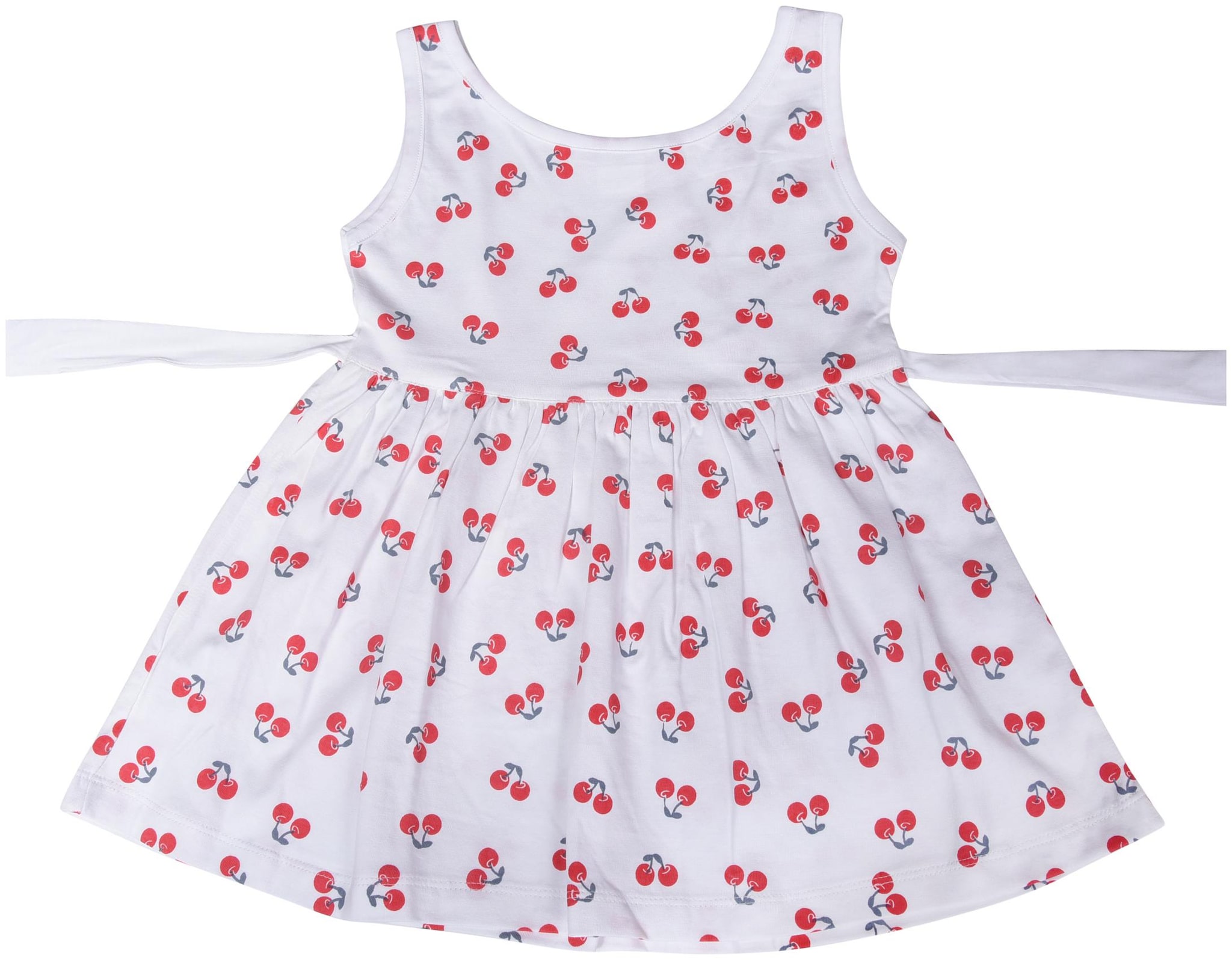 

POMY JINNY White Cotton Sleeveless Above Knee Princess Frock ( Pack of 1 )