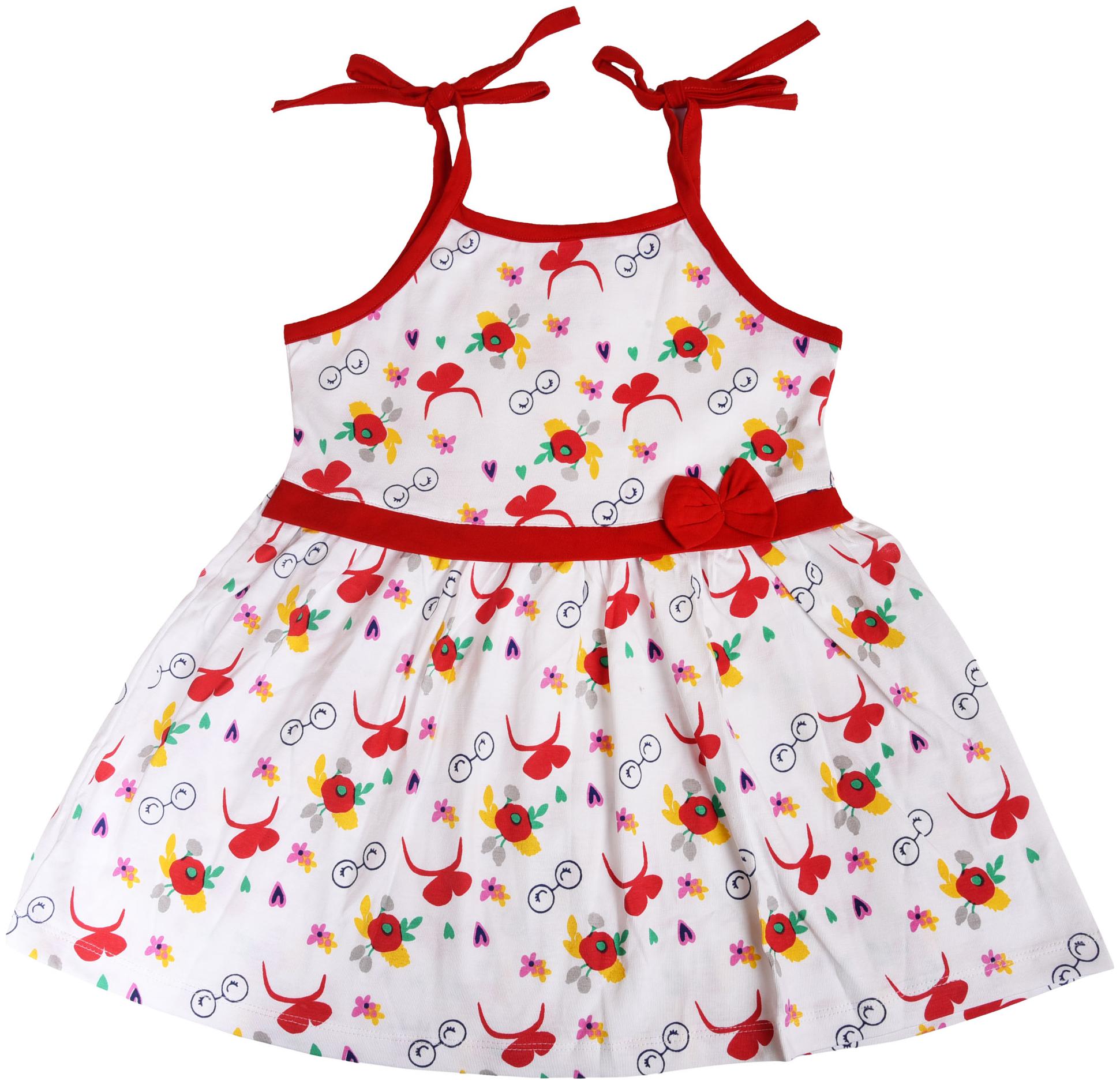 

POMY JINNY White Cotton Sleeveless Above Knee Princess Frock ( Pack of 1 )