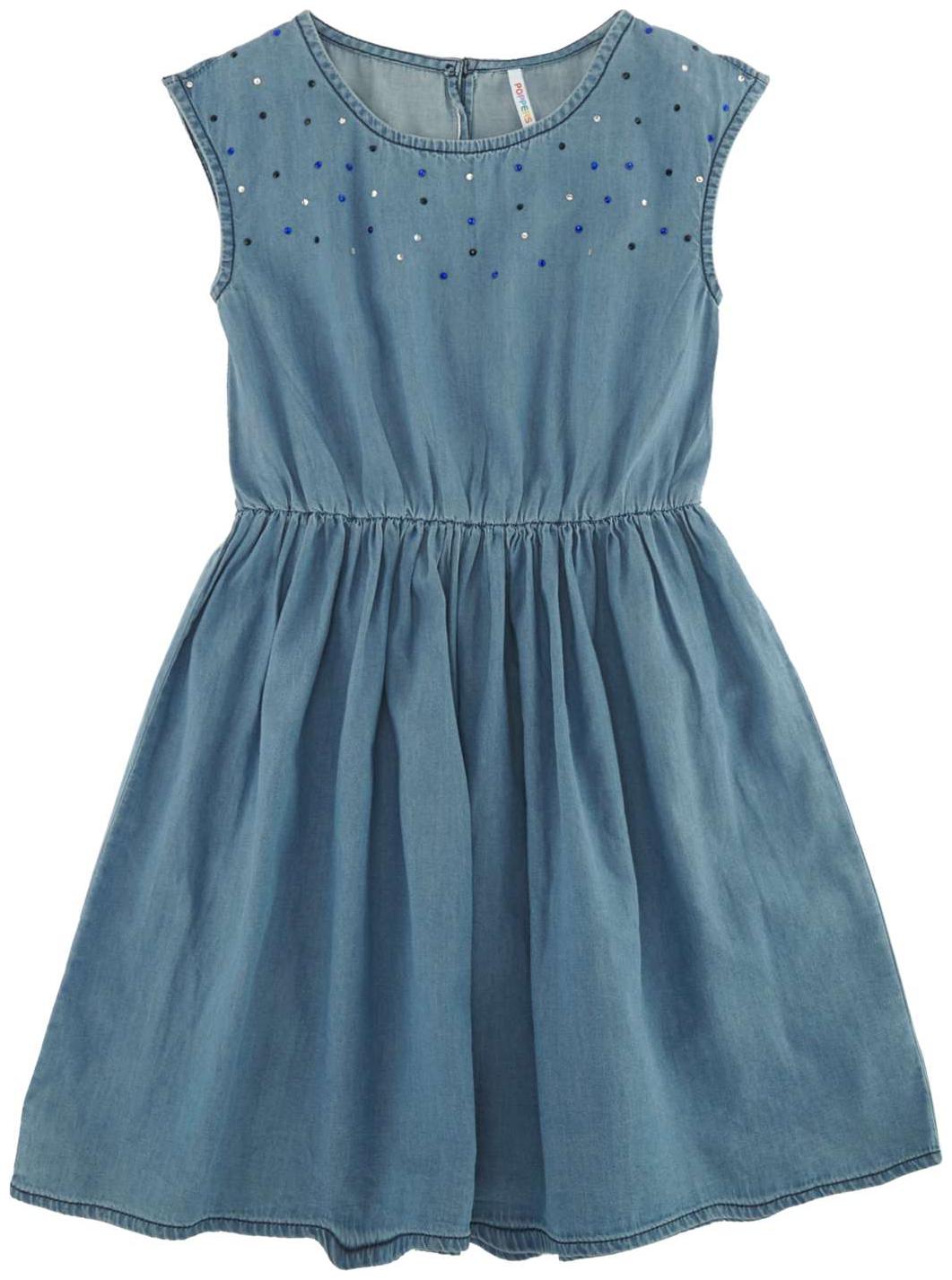 

Poppers by Pantaloons Blue Cotton Sleeveless Knee Length Princess Frock ( Pack of 1 )