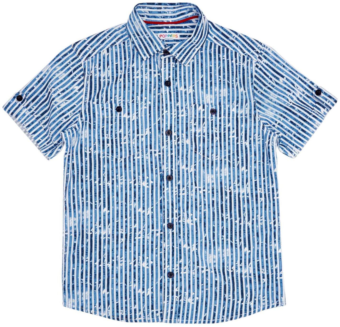 

Poppers by Pantaloons Boy Cotton Solid Shirt Blue