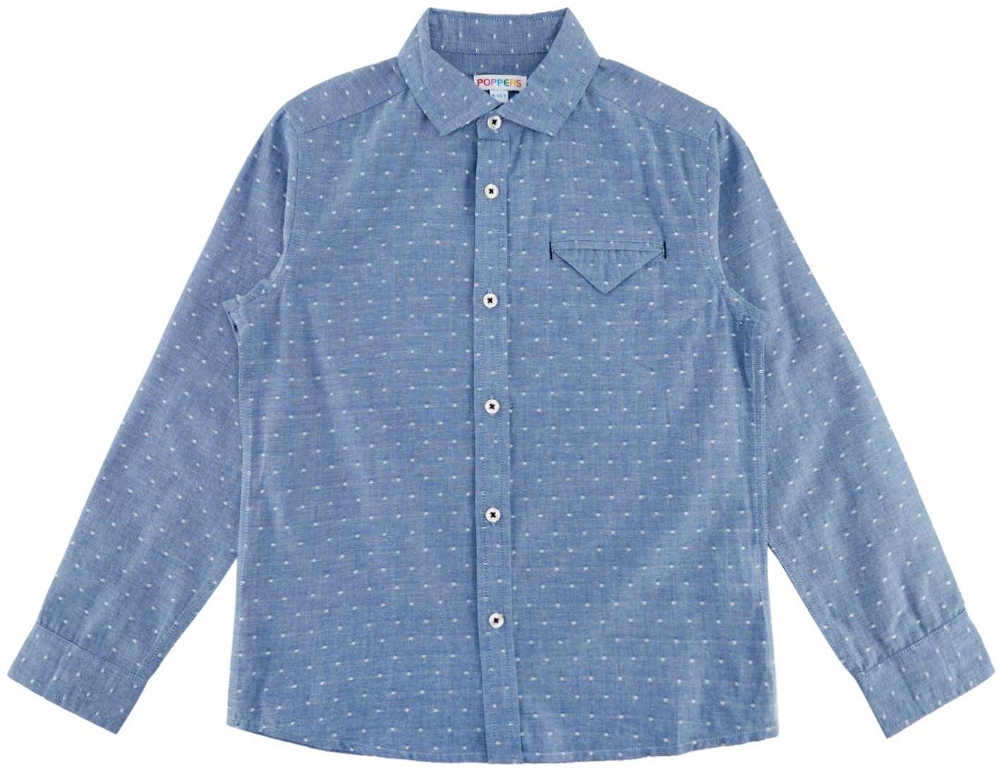 

Poppers by Pantaloons Boy Cotton Solid Shirt Blue
