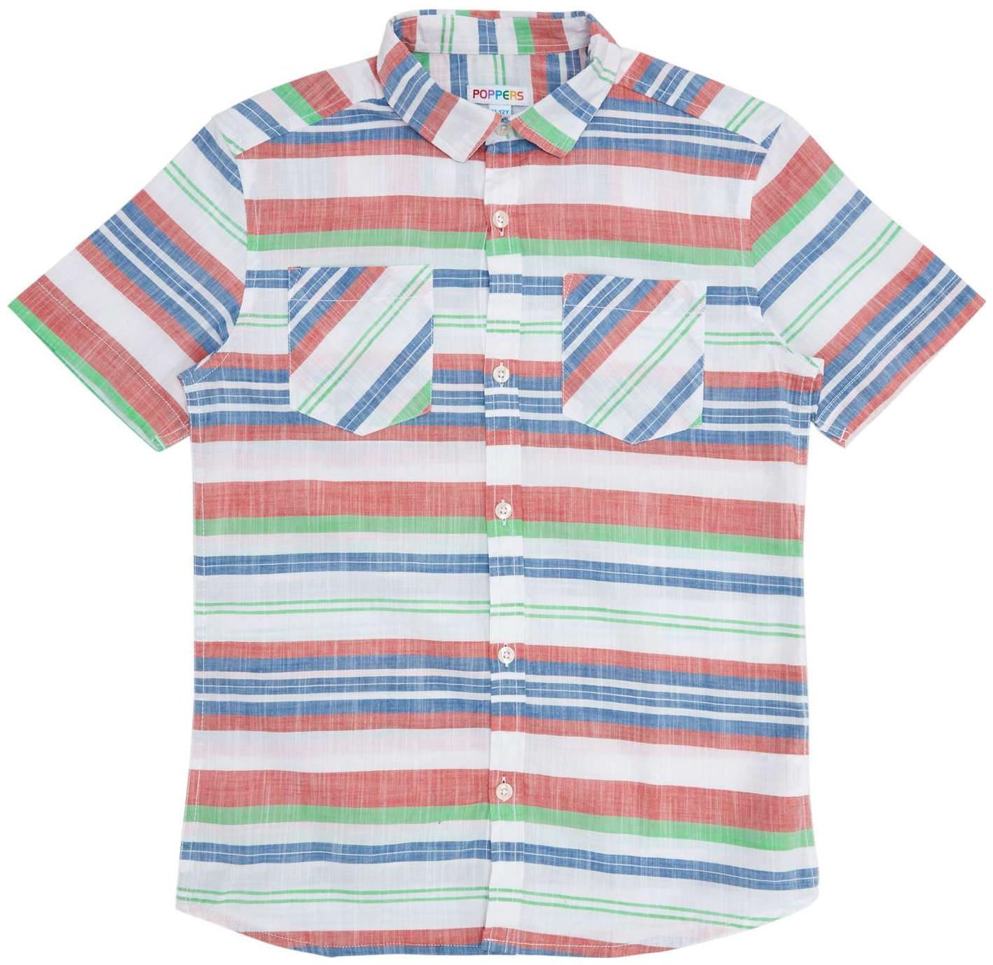 

Poppers by Pantaloons Boy Cotton Striped Shirt Green