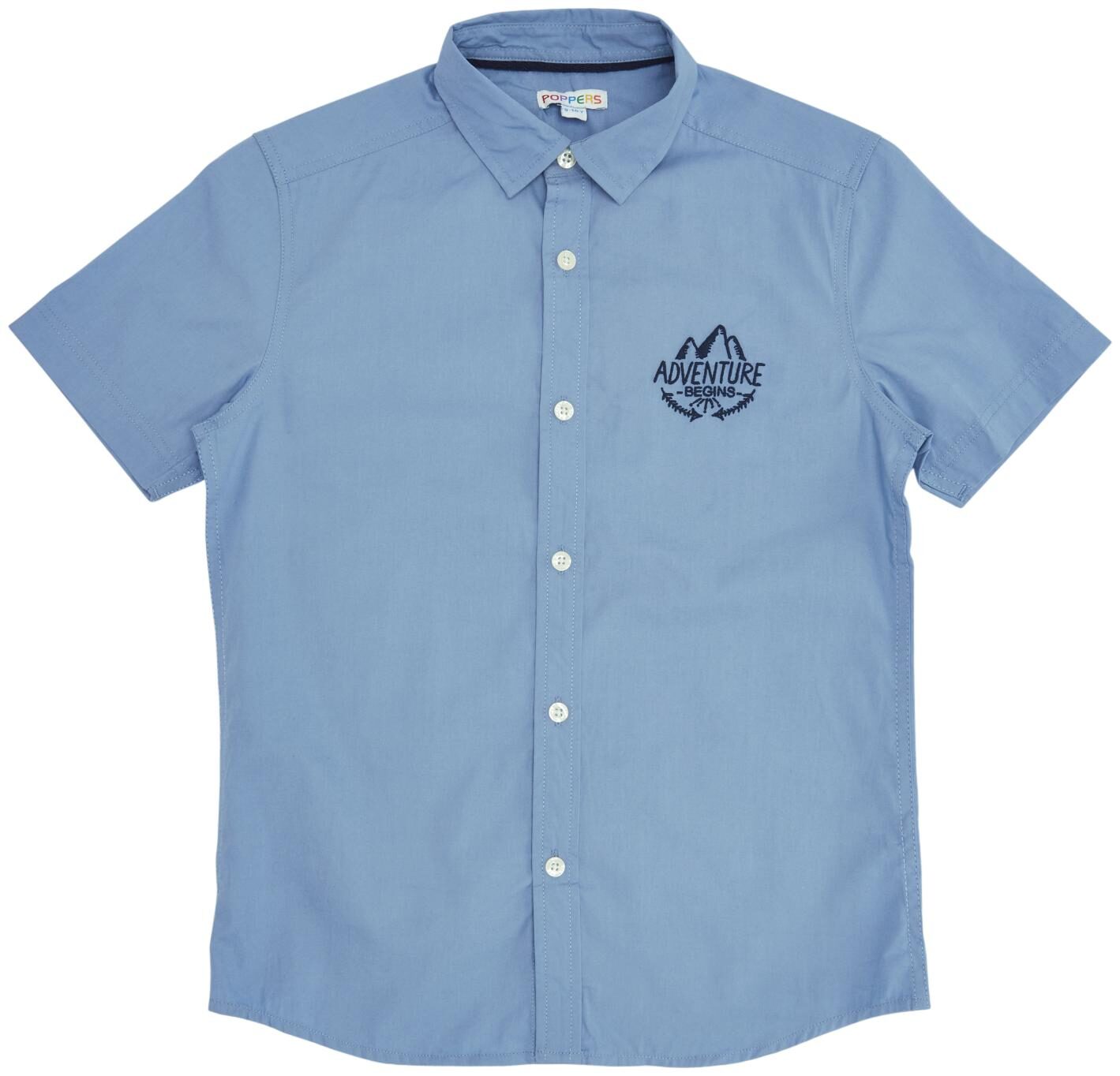 

Poppers by Pantaloons Boy Cotton Solid Shirt Blue