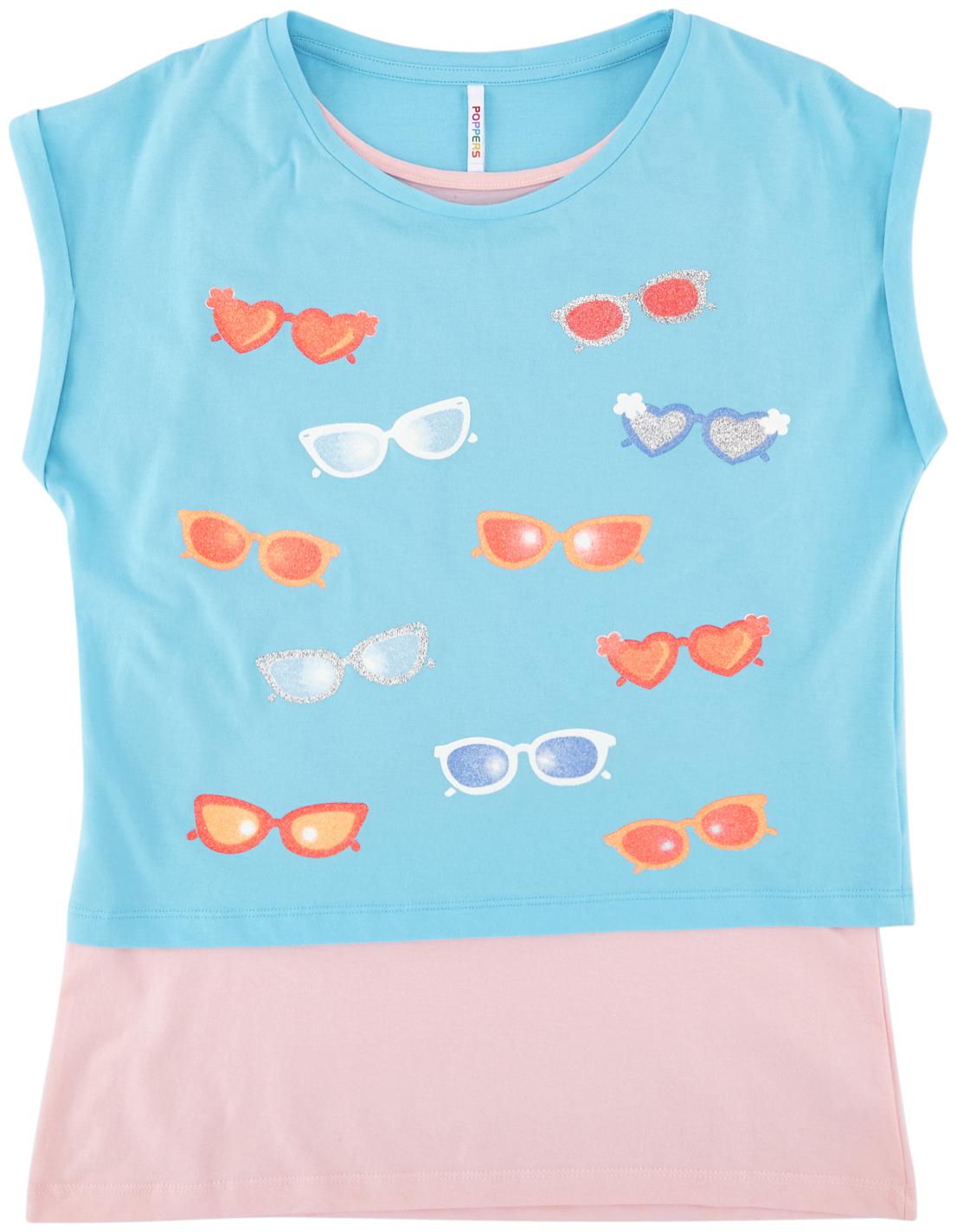 

Poppers by Pantaloons Girl Cotton Solid T shirt - Blue