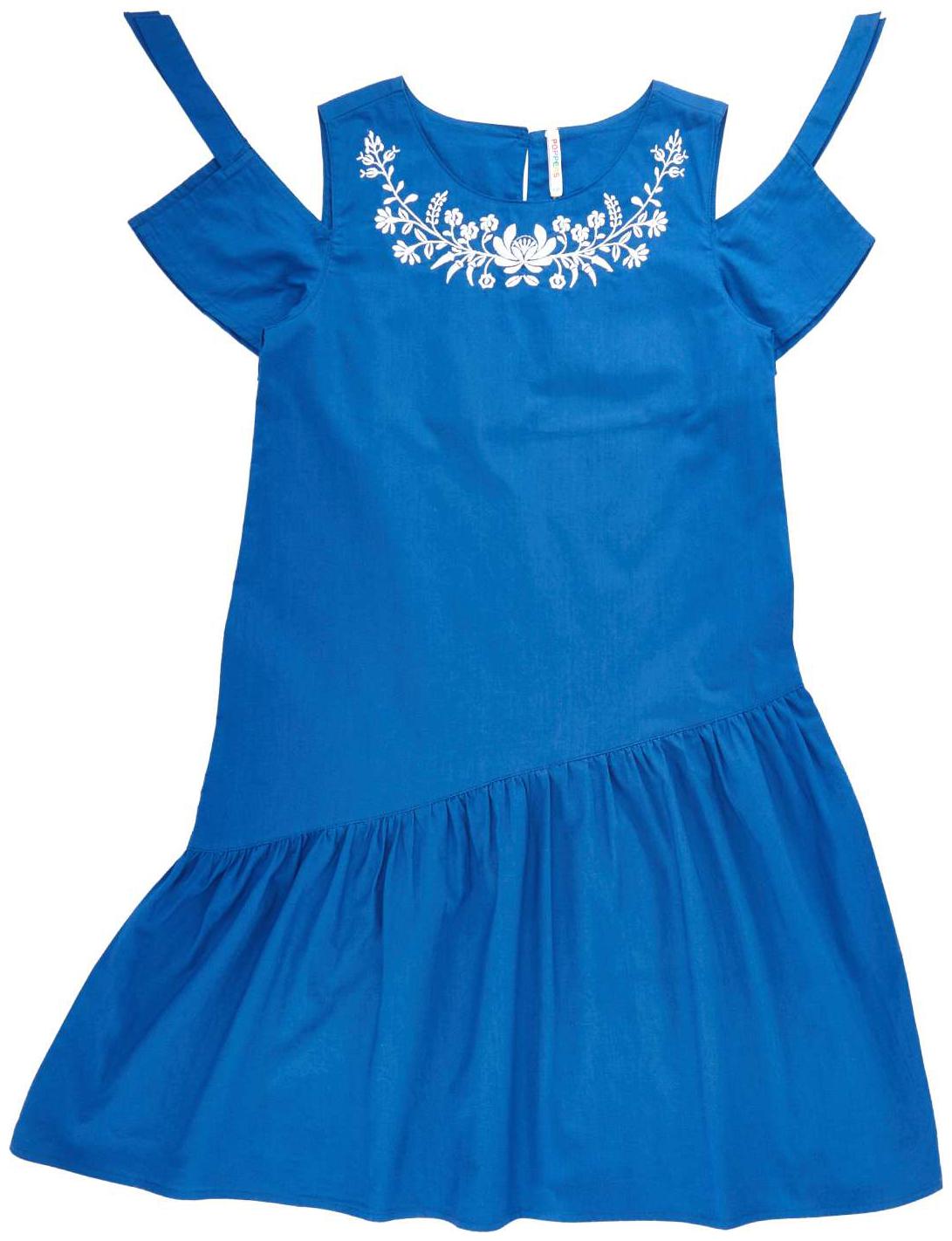 

Poppers by Pantaloons Blue Cotton Short Sleeves Knee Length Princess Frock ( Pack of 1 )