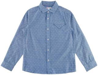 Poppers by Pantaloons Boy Cotton Solid Shirt Blue