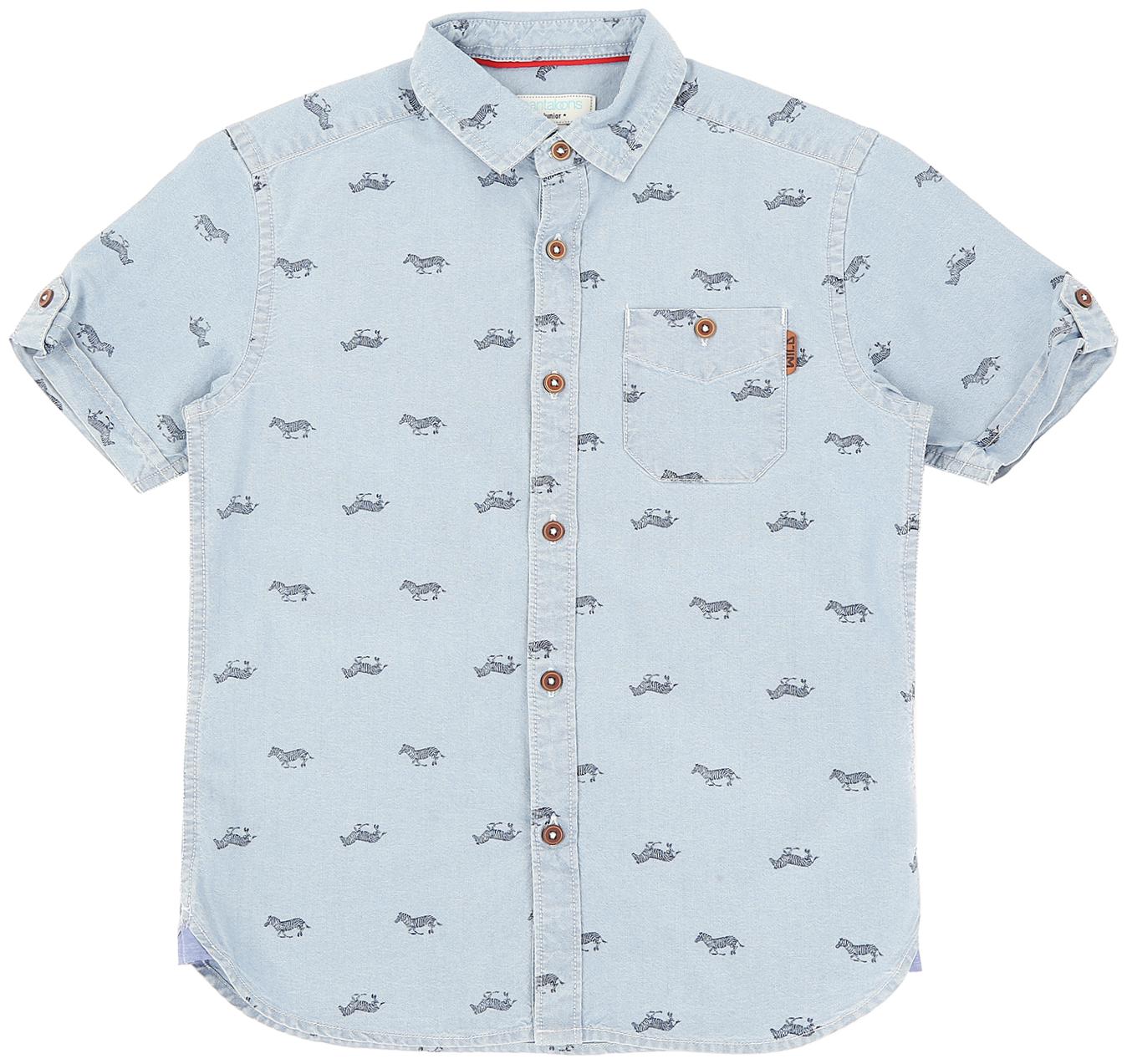 

Poppers by Pantaloons Boy Denim Printed Shirt Blue