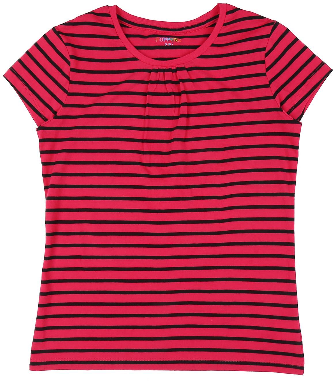 

Poppers by Pantaloons Girl Cotton Striped T shirt - Purple