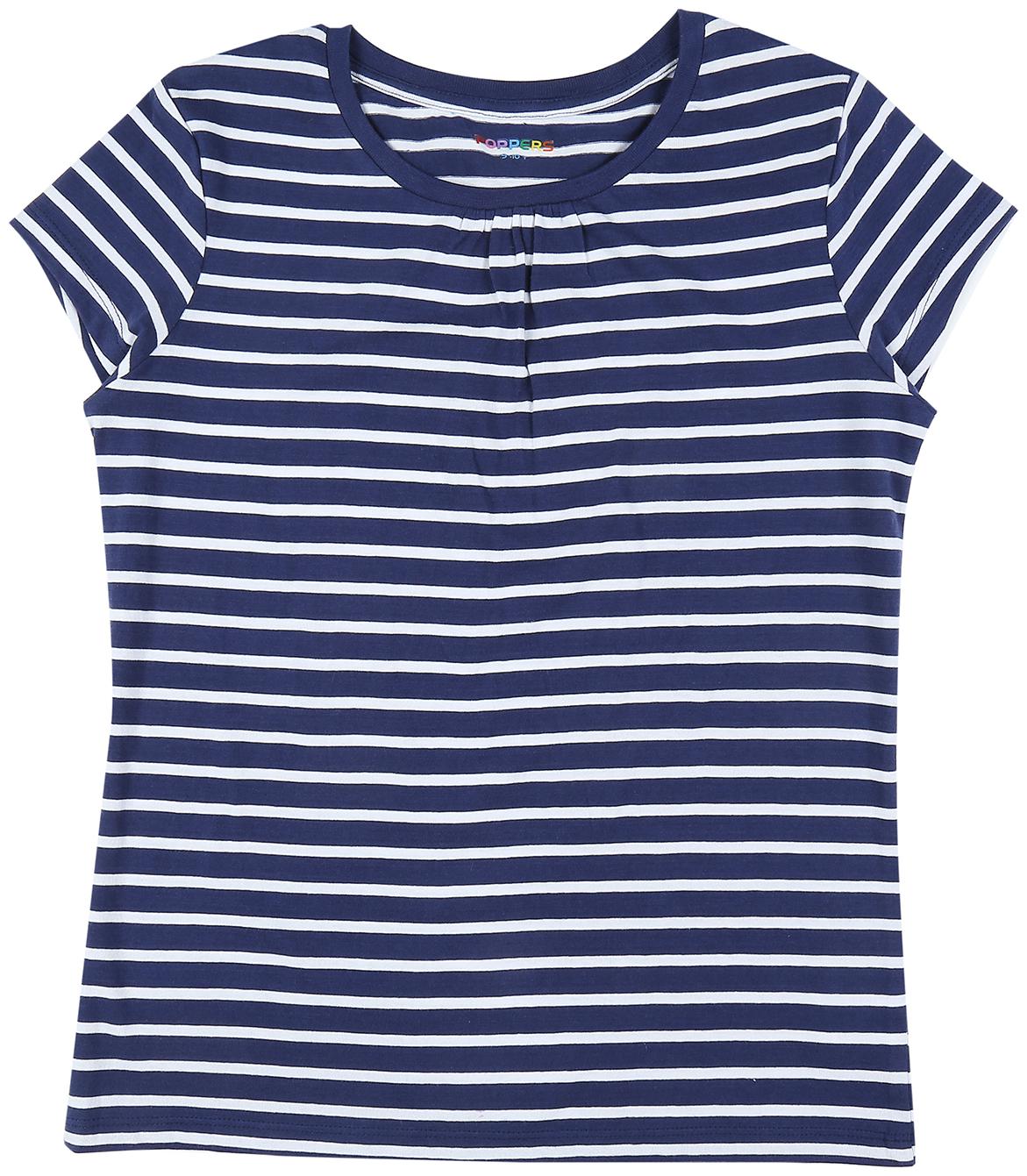 

Poppers by Pantaloons Girl Cotton Striped T shirt - Blue