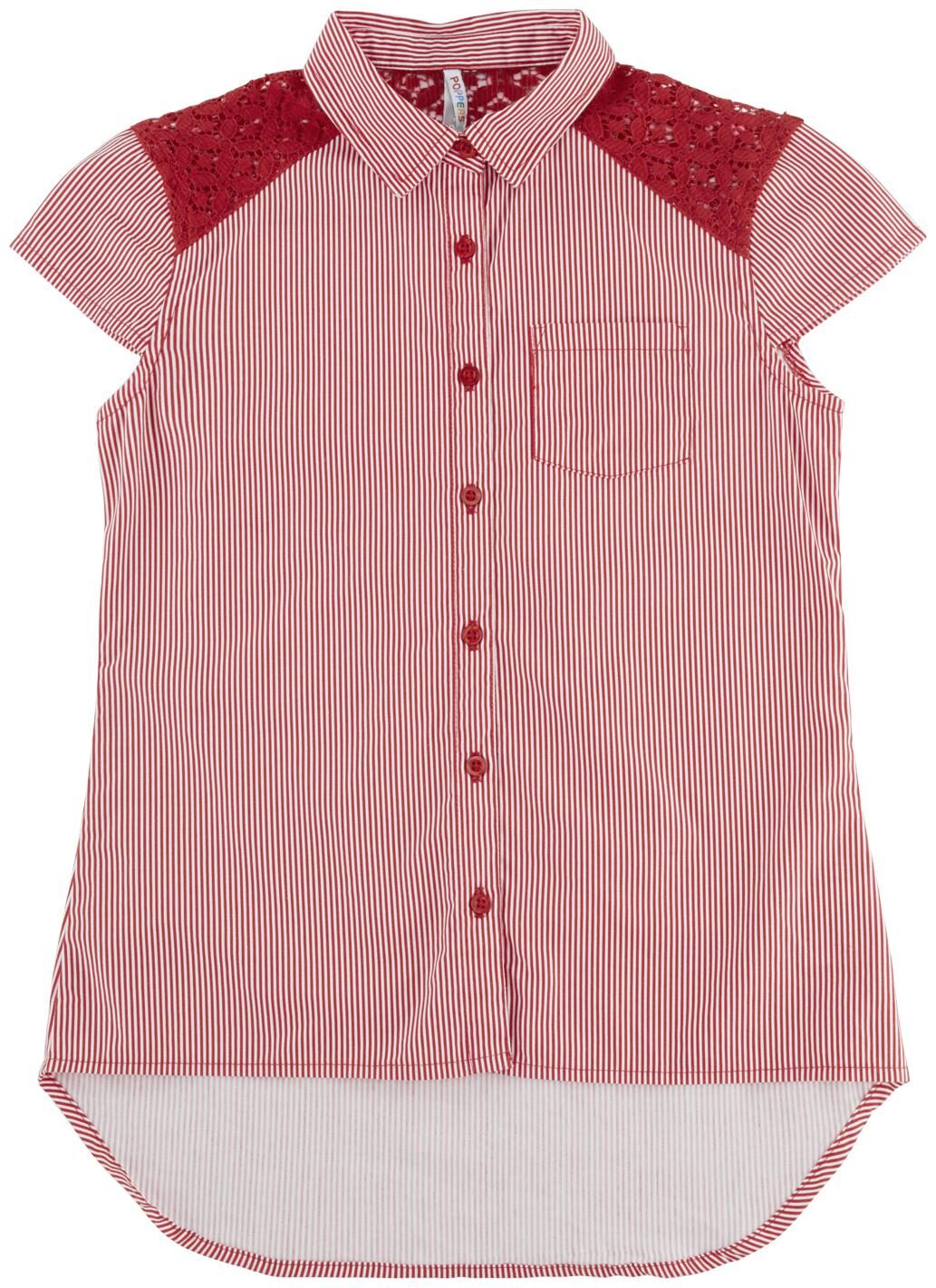 

Poppers by Pantaloons Girl Cotton Striped Top - Red