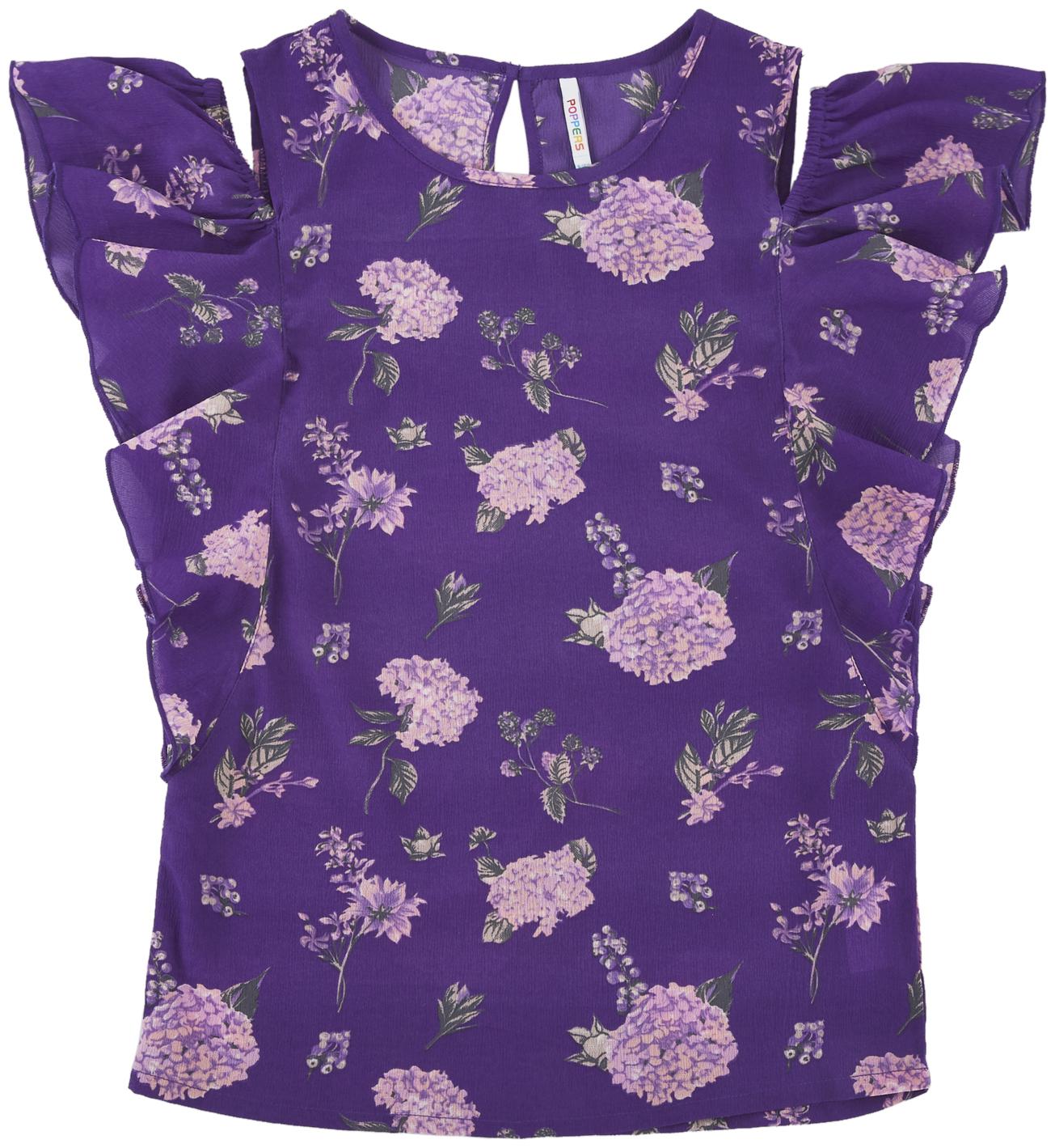 

Poppers by Pantaloons Girl Cotton Floral Top - Purple