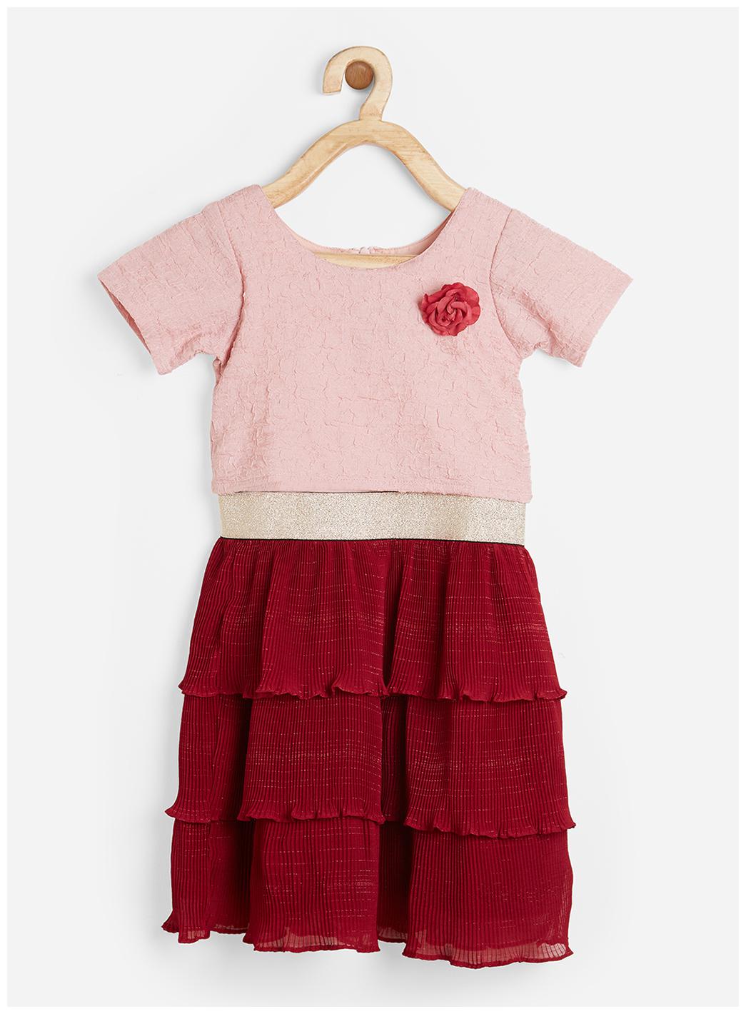 

Powderfly Red Velvet Short Sleeves Knee Length Princess Frock ( Pack of 1 )