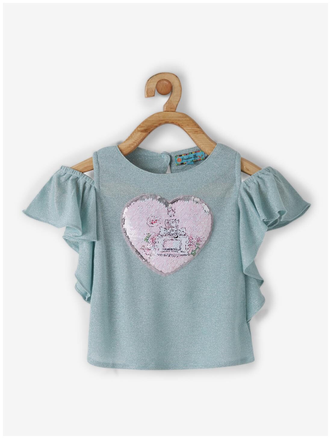 

Powderfly Girl Cotton Printed Top - Green